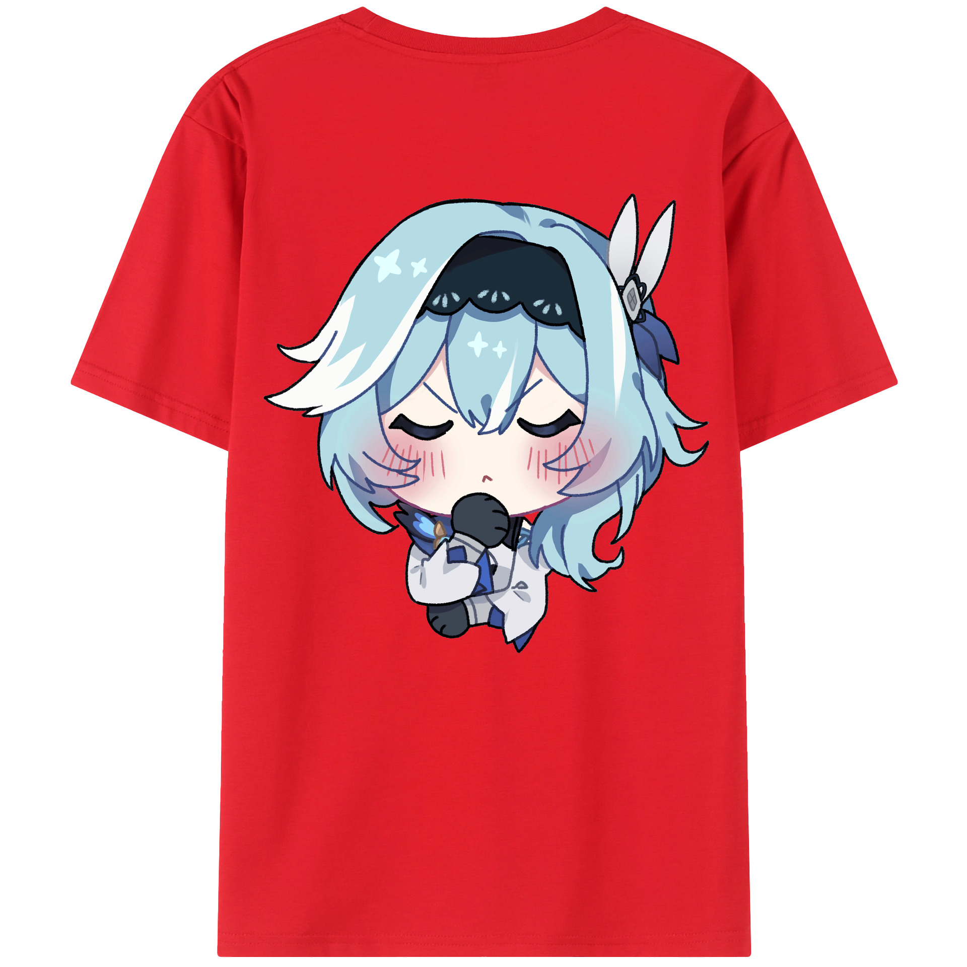 げんし神 优菈 ゆうら genshin Yūra 綿100％ メンズ半袖Tシャツ（バックプリント） 通気性