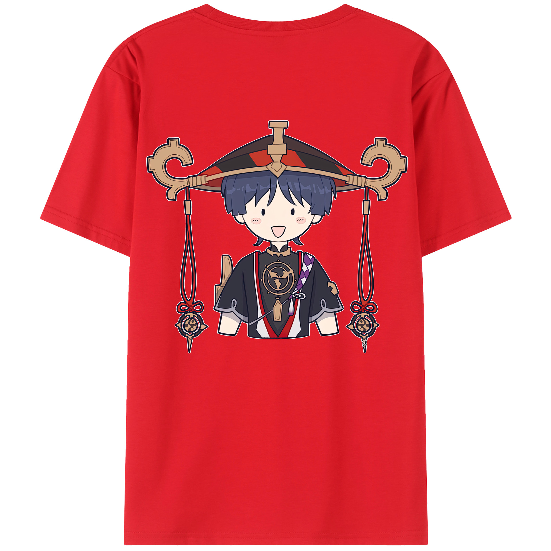 げんし神 さんペい genshin Sanpei 綿100％ メンズ半袖Tシャツ（バックプリント） 通気性