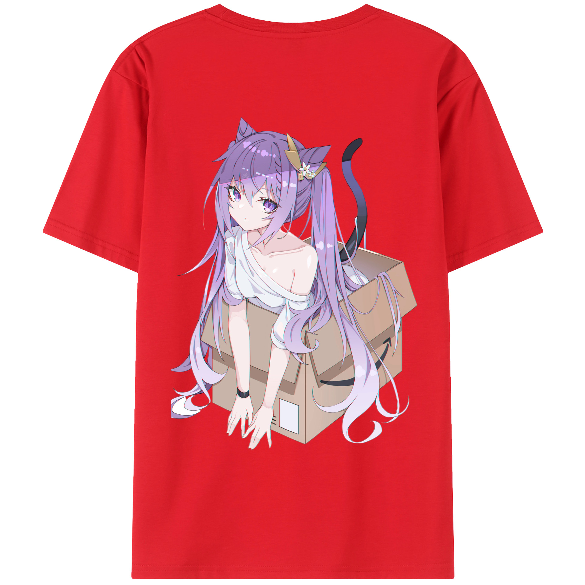 げんし神 刻晴 こくせい genshin Kokusei 綿100％ メンズ半袖Tシャツ（バックプリント） 通気性
