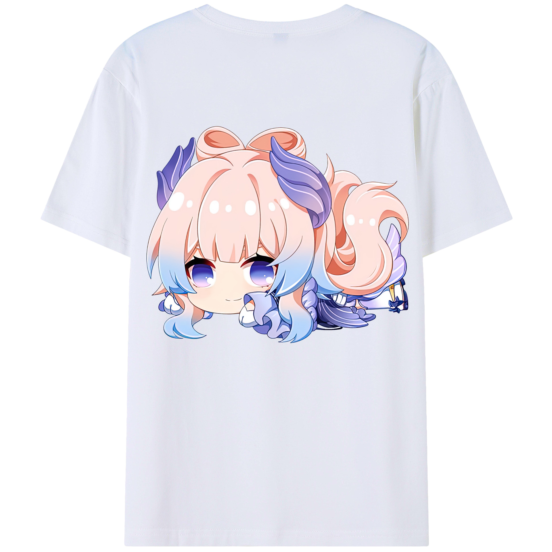 げんし神 珊瑚宮心海 サンゴノミヤ・ココミ genshin Sangonomiya Kokomi 綿100％ メンズ半袖Tシャツ（バックプリント） 通気性