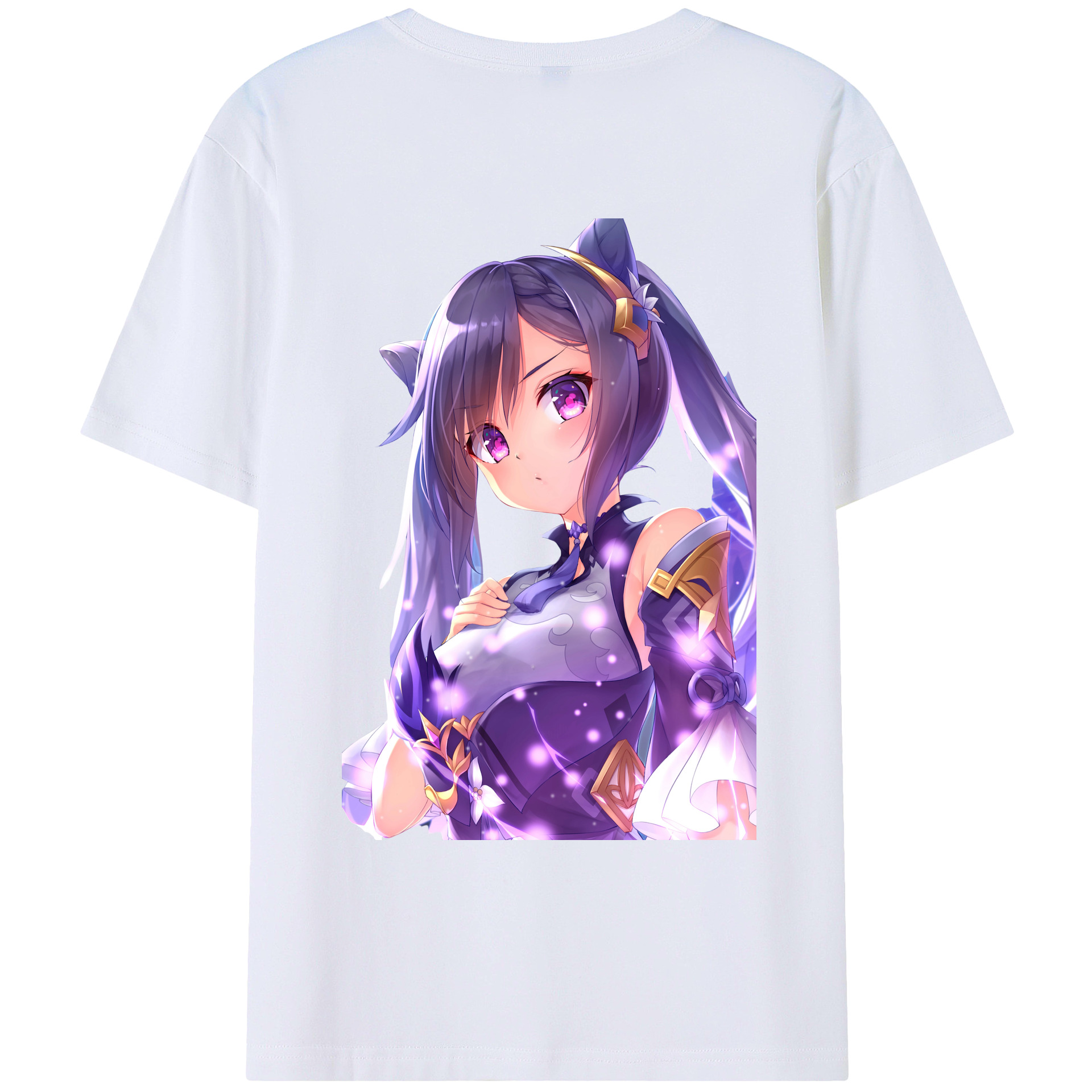 げんし神 刻晴 こくせい genshin Kokusei 綿100％ メンズ半袖Tシャツ（バックプリント） 通気性