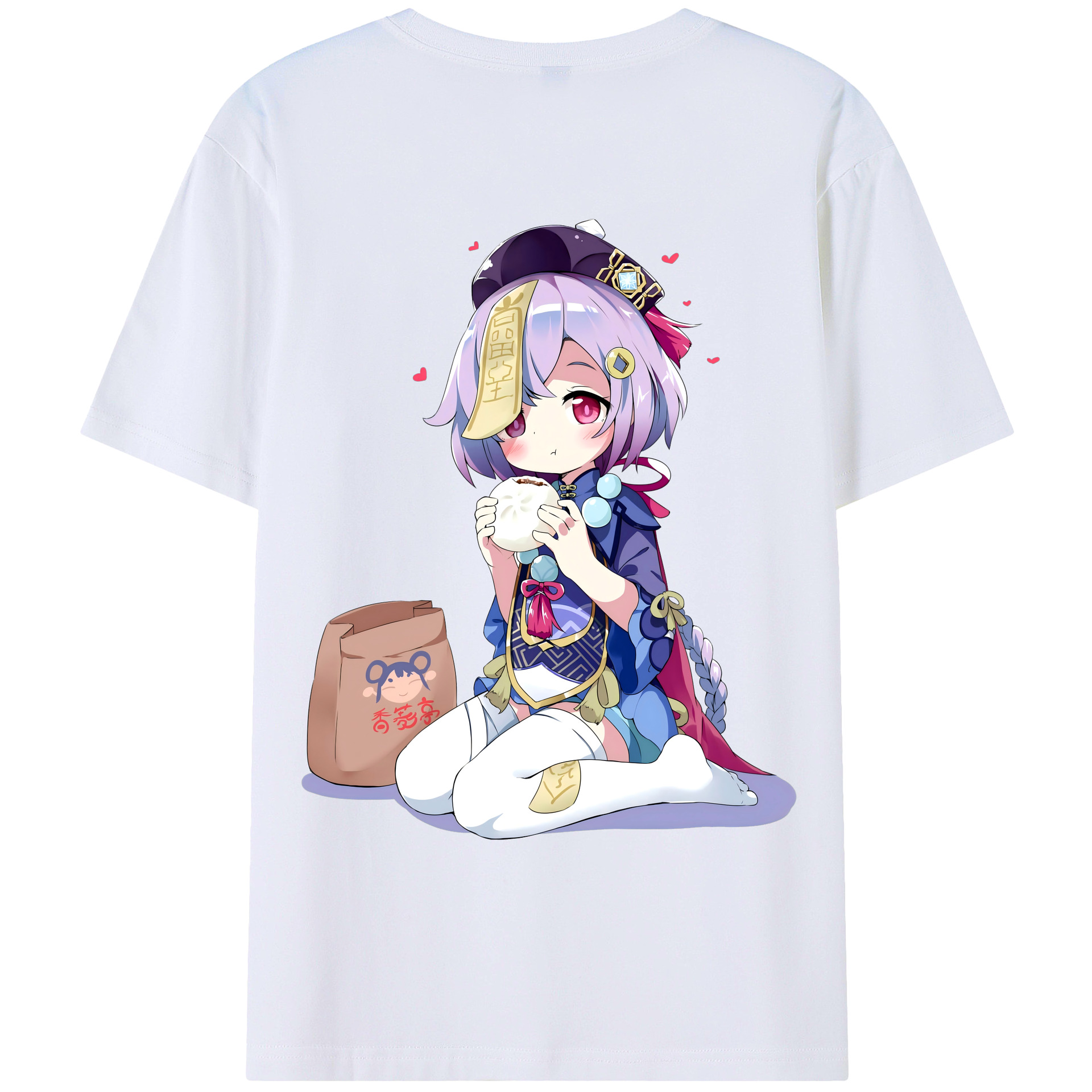 げんし神 七七 なな  genshin Nana 綿100％ メンズ半袖Tシャツ（バックプリント） 通気性