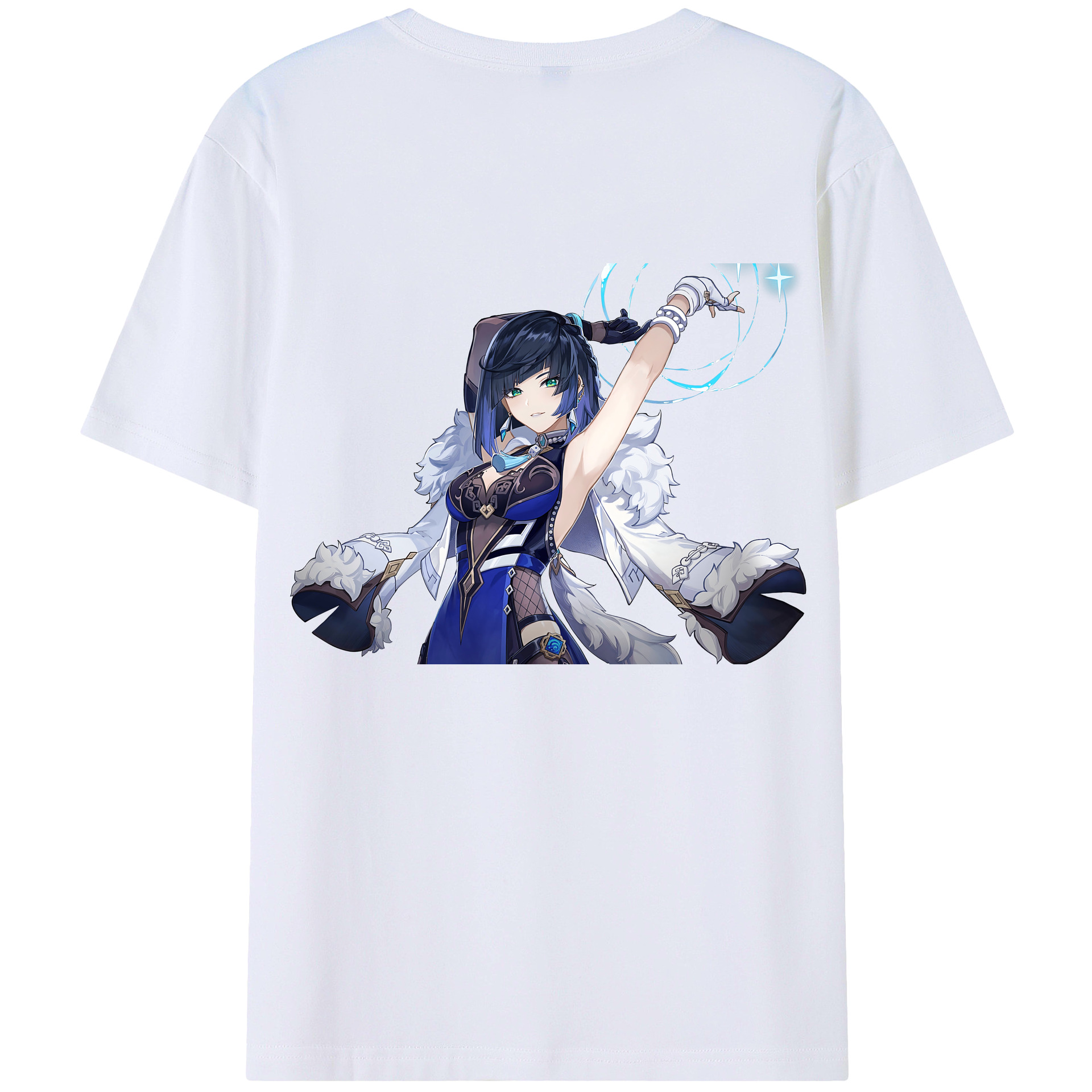 げんし神 夜兰 やらん genshin Yaran 綿100％ メンズ半袖Tシャツ（バックプリント） 通気性