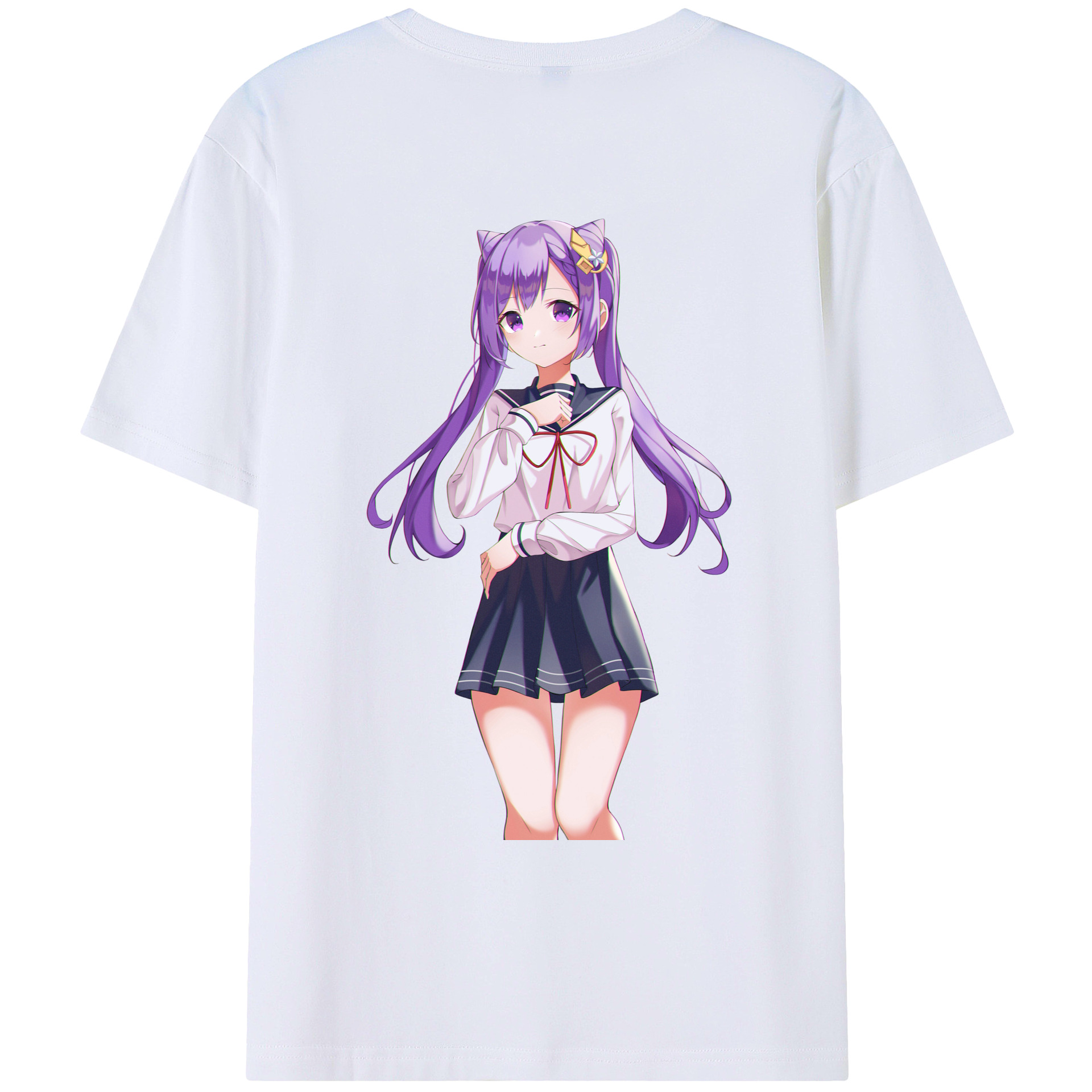 げんし神 刻晴 こくせい genshin Kokusei 綿100％ メンズ半袖Tシャツ（バックプリント） 通気性