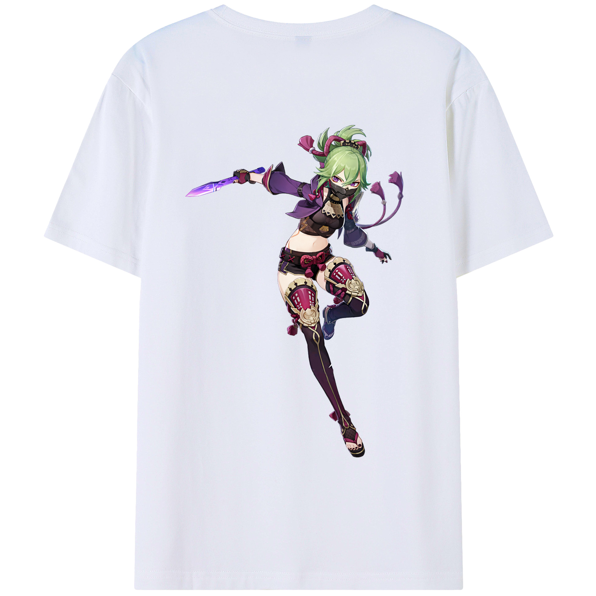 げんし神  久岐忍 くき しのぶ genshin Kuki Shinobu 綿100％ メンズ半袖Tシャツ（バックプリント） 通気性