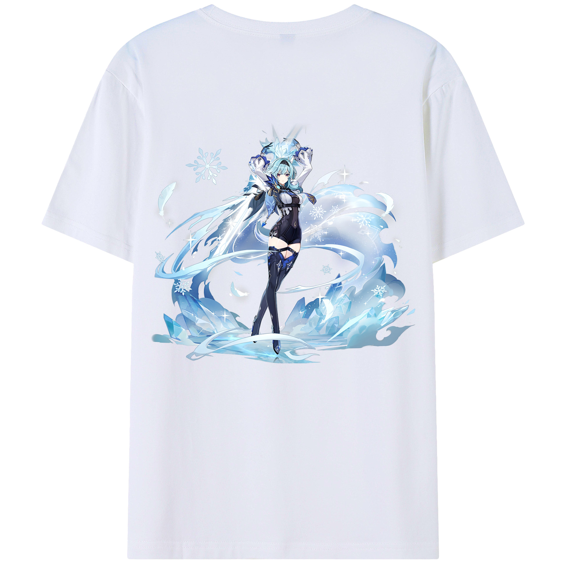 げんし神 优菈 ゆうら genshin Yūra 綿100％ メンズ半袖Tシャツ（バックプリント） 通気性