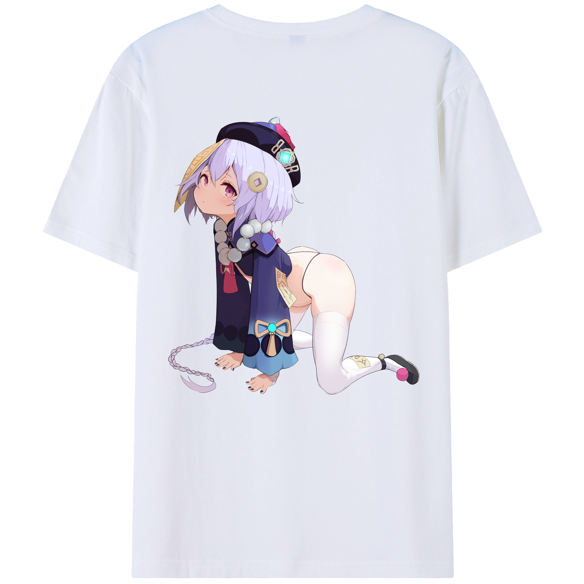 げんし神 七七 なな  genshin Nana 綿100％ メンズ半袖Tシャツ（バックプリント） 通気性
