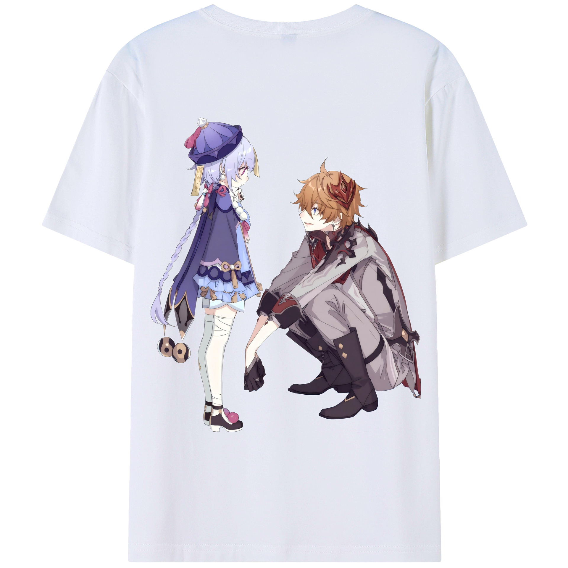 げんし神 七七 なな  genshin Nana 綿100％ メンズ半袖Tシャツ（バックプリント） 通気性