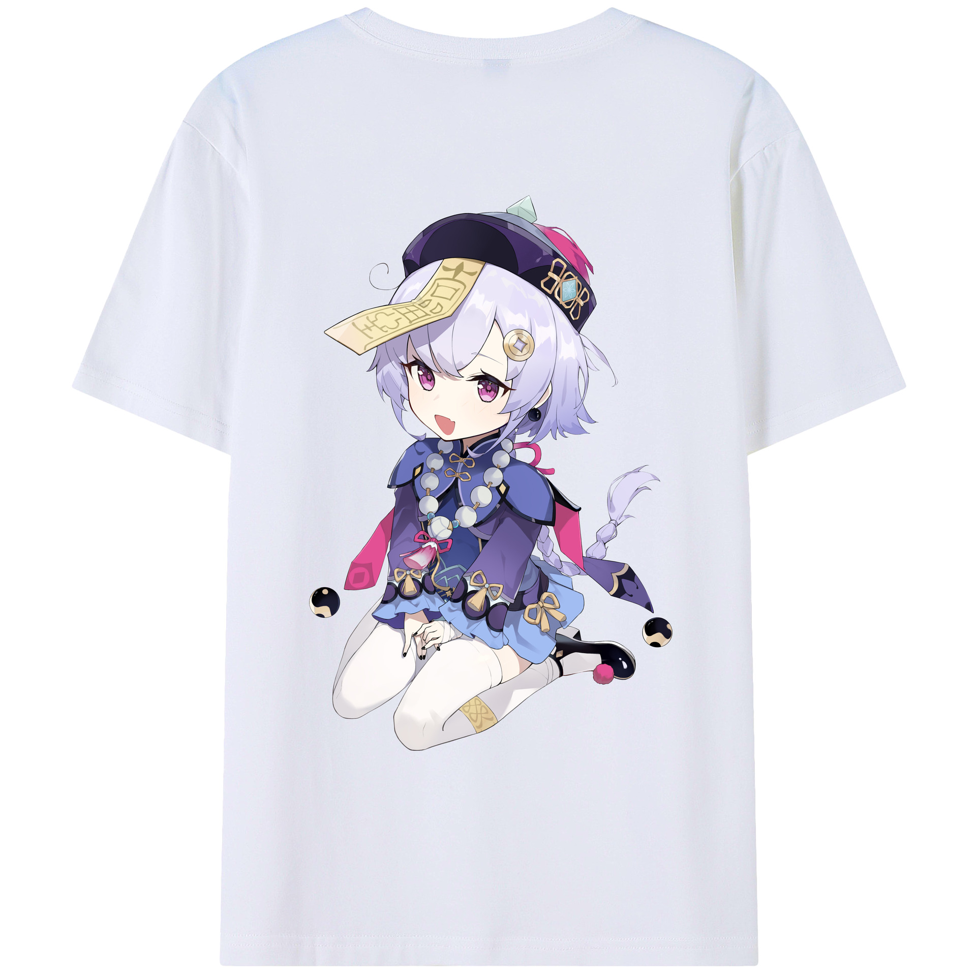 げんし神 七七 なな  genshin Nana 綿100％ メンズ半袖Tシャツ（バックプリント） 通気性