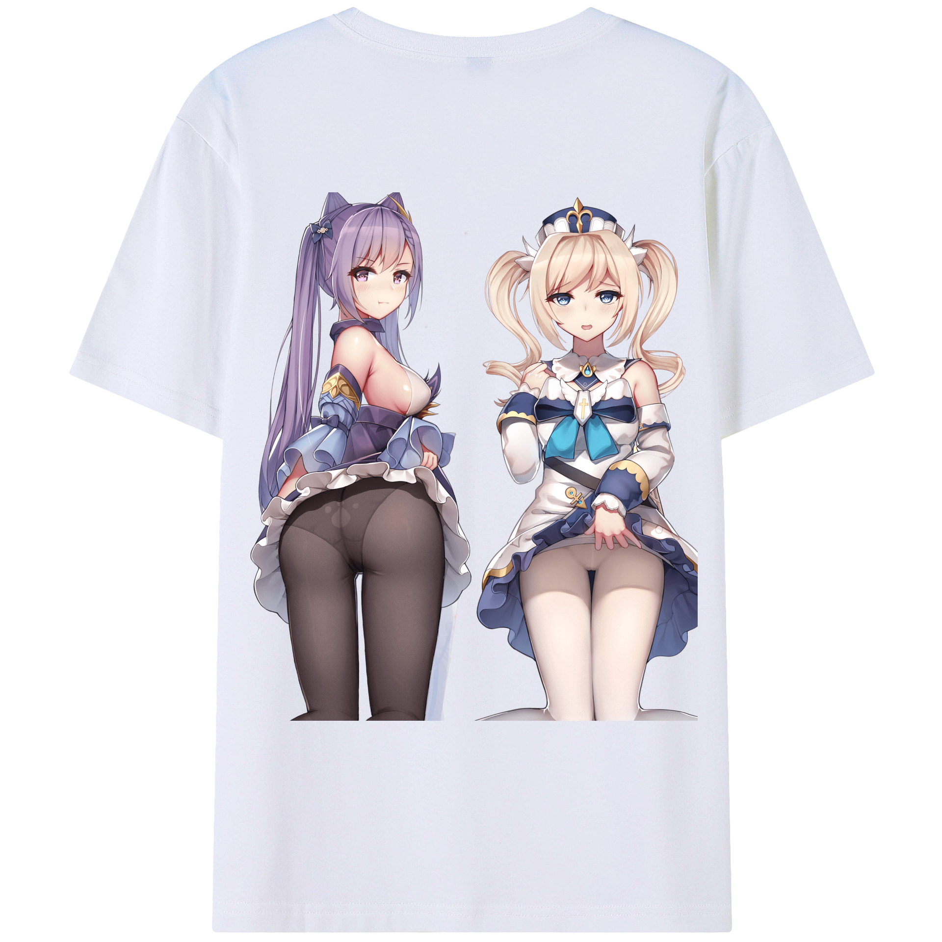 げんし神 刻晴 こくせい genshin Kokusei 綿100％ メンズ半袖Tシャツ（バックプリント） 通気性
