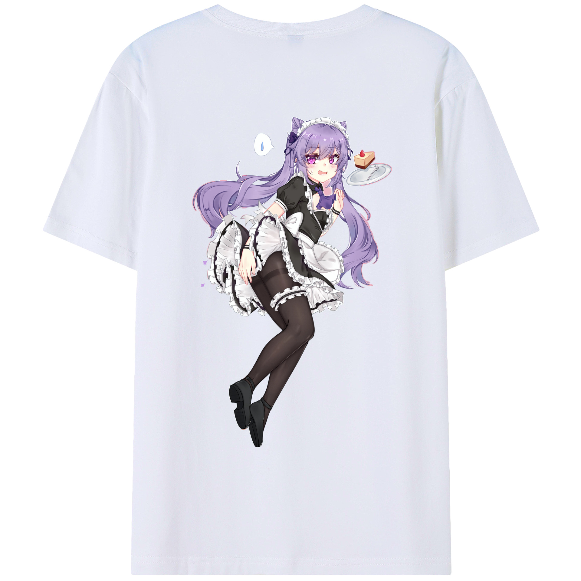げんし神 刻晴 こくせい genshin Kokusei 綿100％ メンズ半袖Tシャツ（バックプリント） 通気性