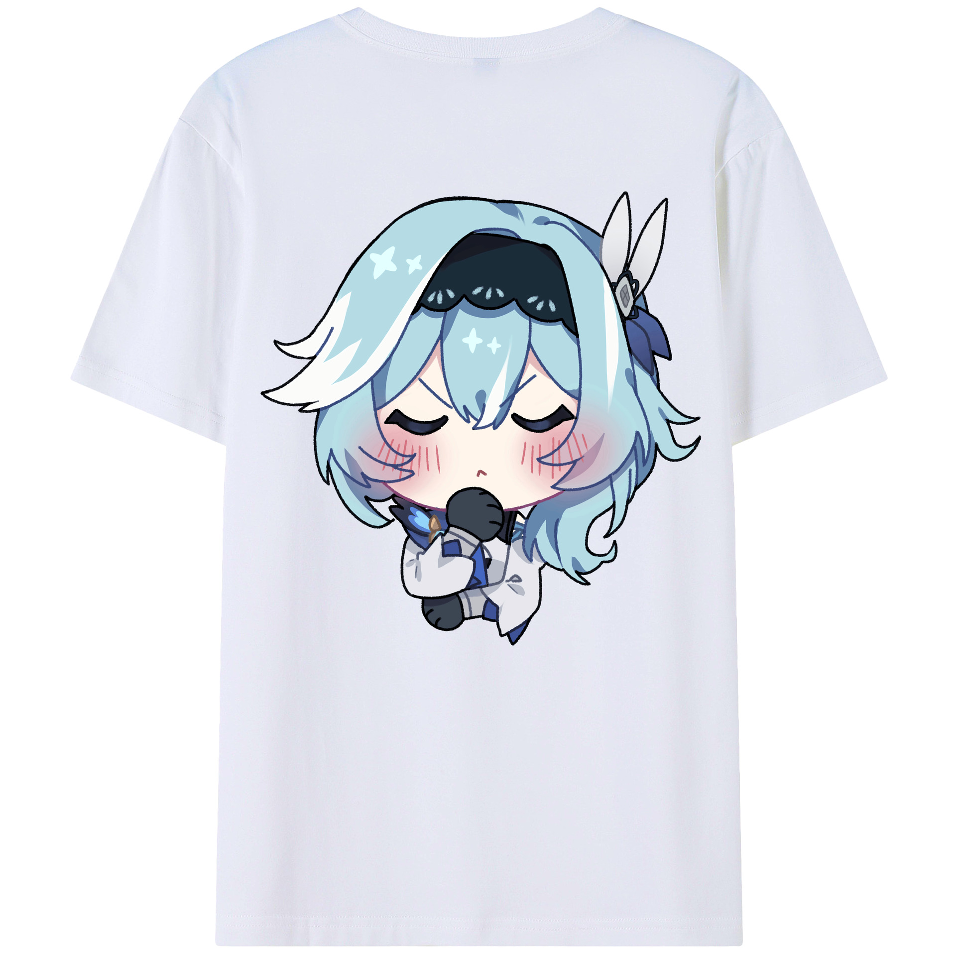 げんし神 优菈 ゆうら genshin Yūra 綿100％ メンズ半袖Tシャツ（バックプリント） 通気性