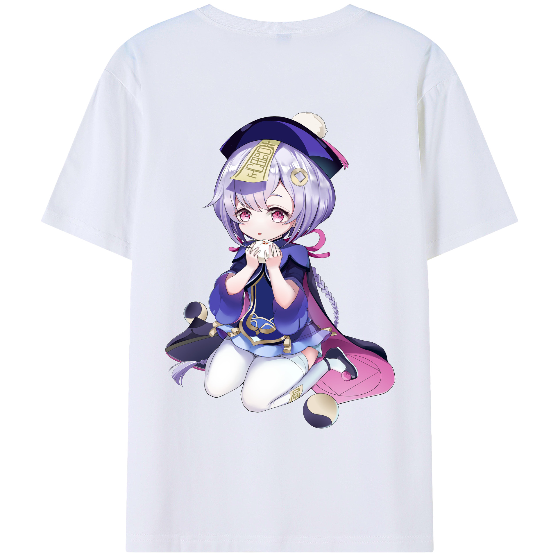 げんし神 七七 なな  genshin Nana 綿100％ メンズ半袖Tシャツ（バックプリント） 通気性