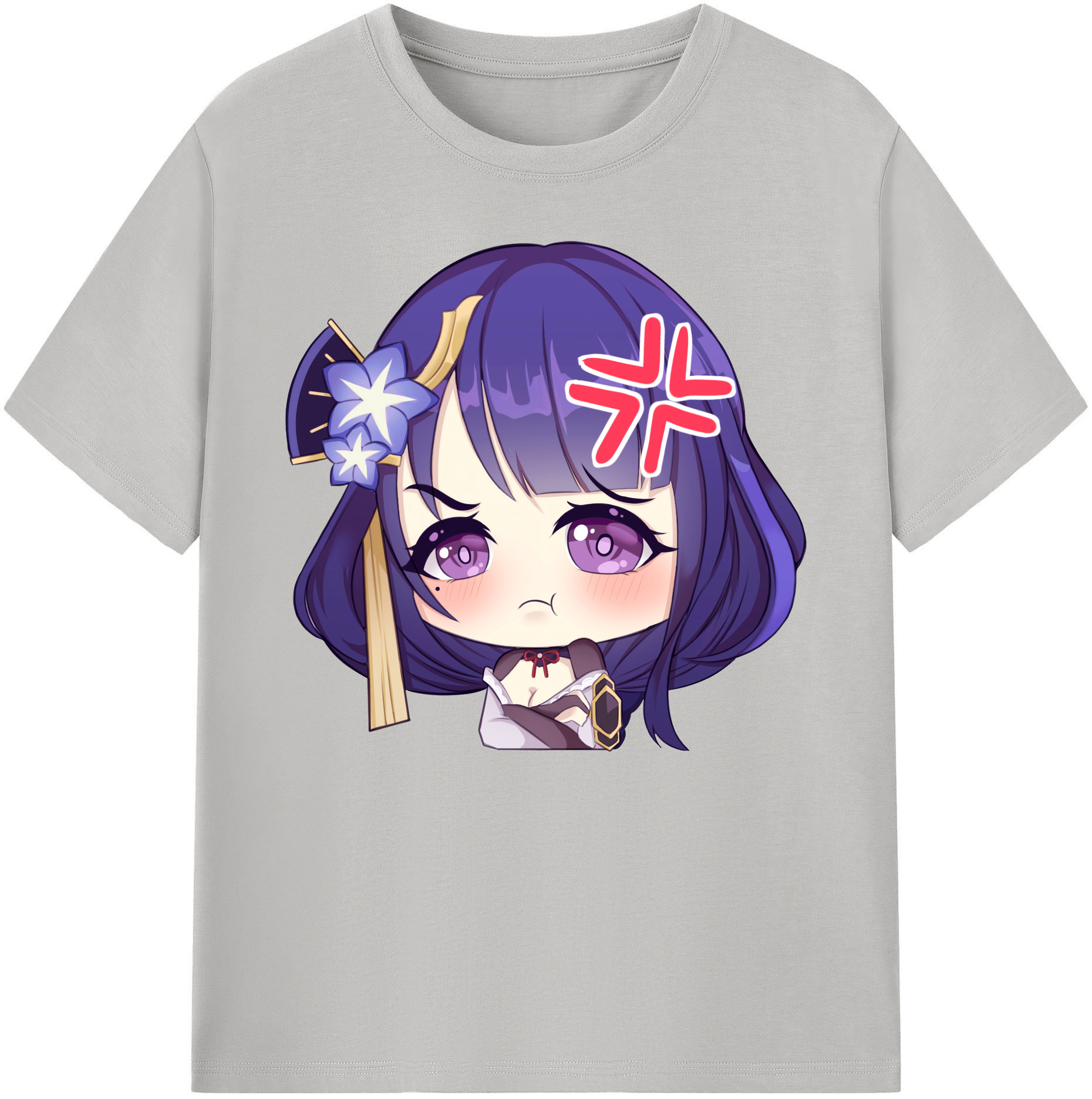 げんし神 雷電将軍 らいでんしょうぐん genshin Raiden Shogun 綿100％ メンズ半袖Tシャツ｜肌触りやわらか＆通気性
