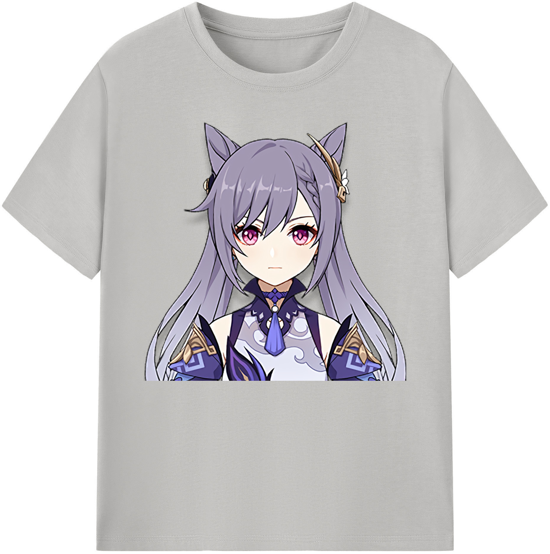 げんし神 刻晴 こくせい genshin Kokusei 綿100％ メンズ半袖Tシャツ｜肌触りやわらか＆通気性
