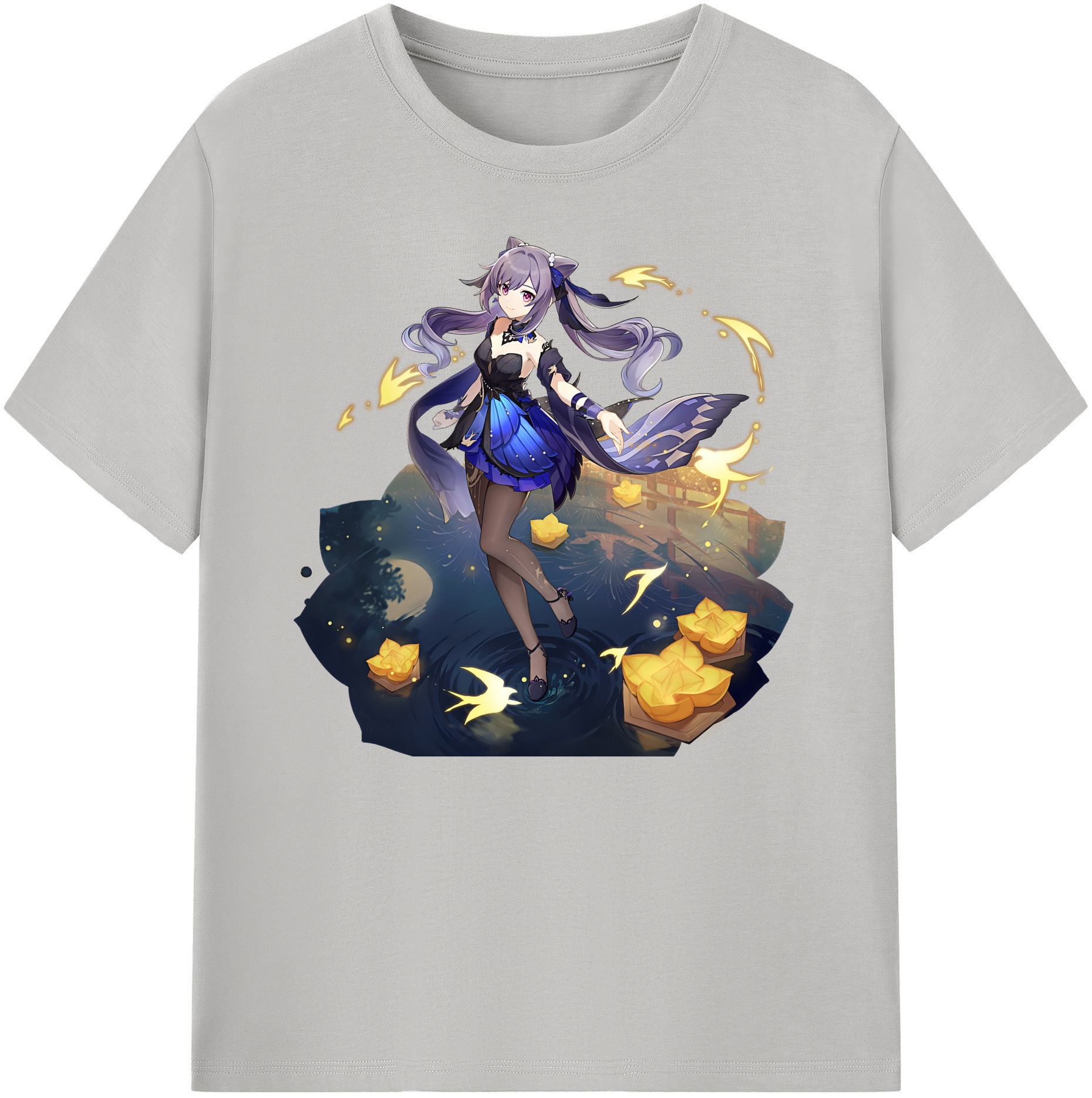 げんし神 刻晴 こくせい genshin Kokusei 綿100％ メンズ半袖Tシャツ｜肌触りやわらか＆通気性