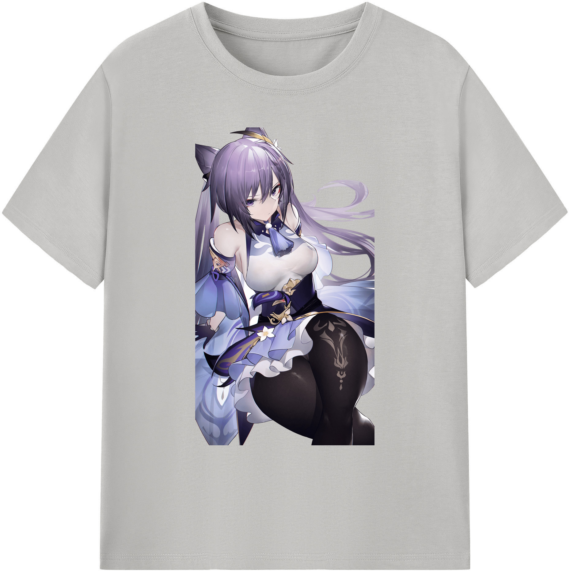 げんし神 刻晴 こくせい genshin Kokusei 綿100％ メンズ半袖Tシャツ｜肌触りやわらか＆通気性