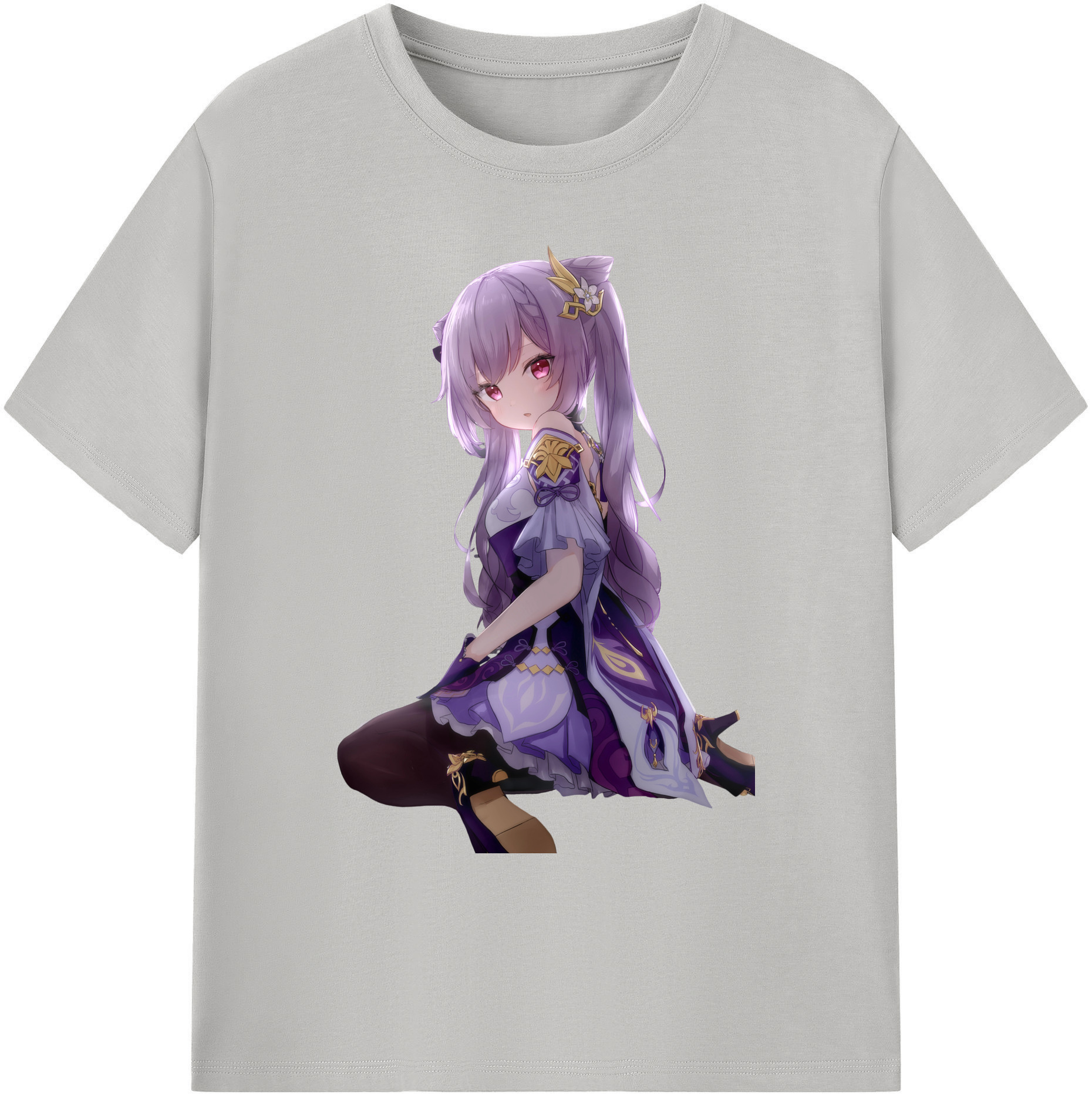 げんし神 刻晴 こくせい genshin Kokusei 綿100％ メンズ半袖Tシャツ｜肌触りやわらか＆通気性