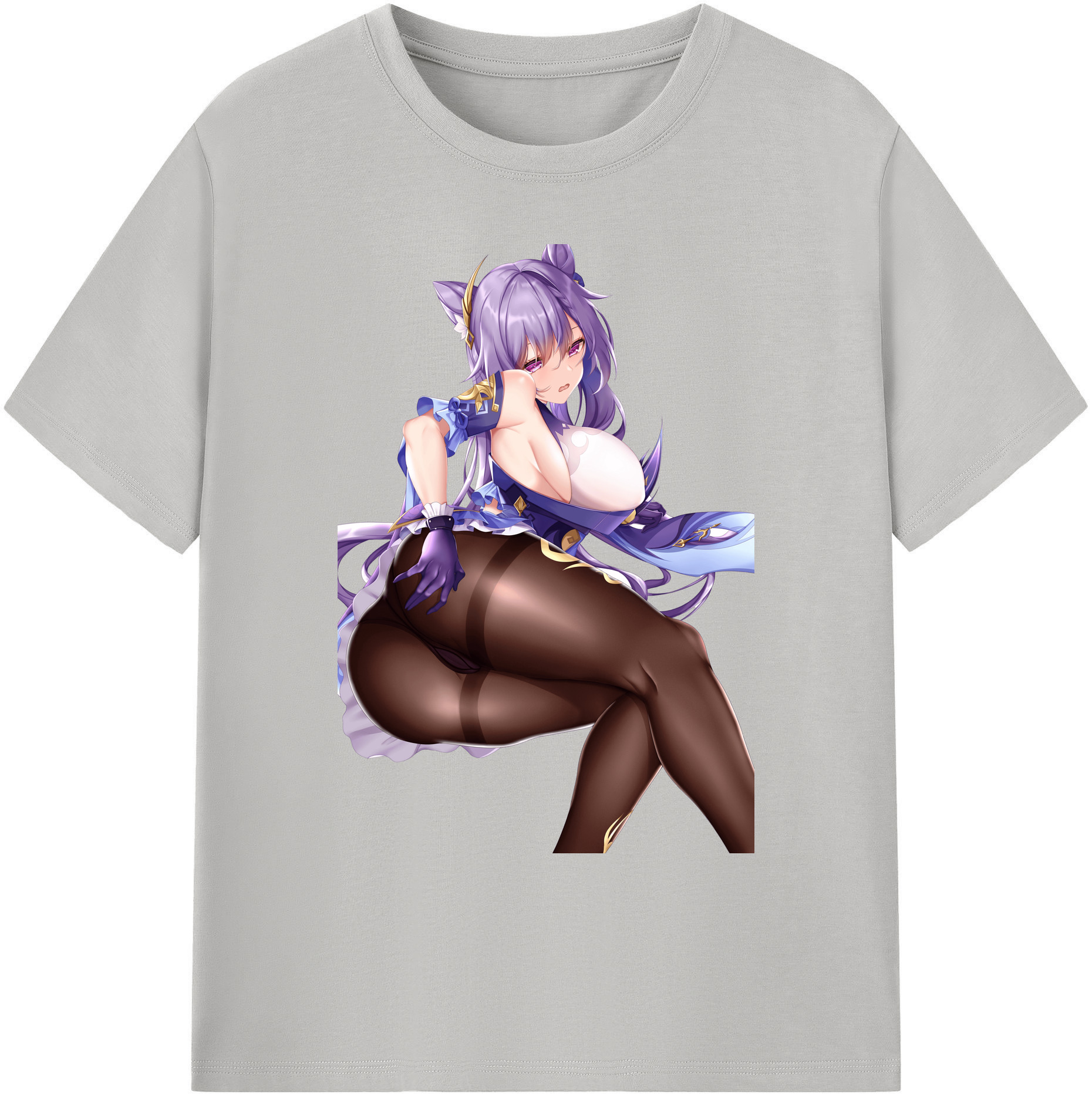 げんし神 刻晴 こくせい genshin Kokusei 綿100％ メンズ半袖Tシャツ｜肌触りやわらか＆通気性