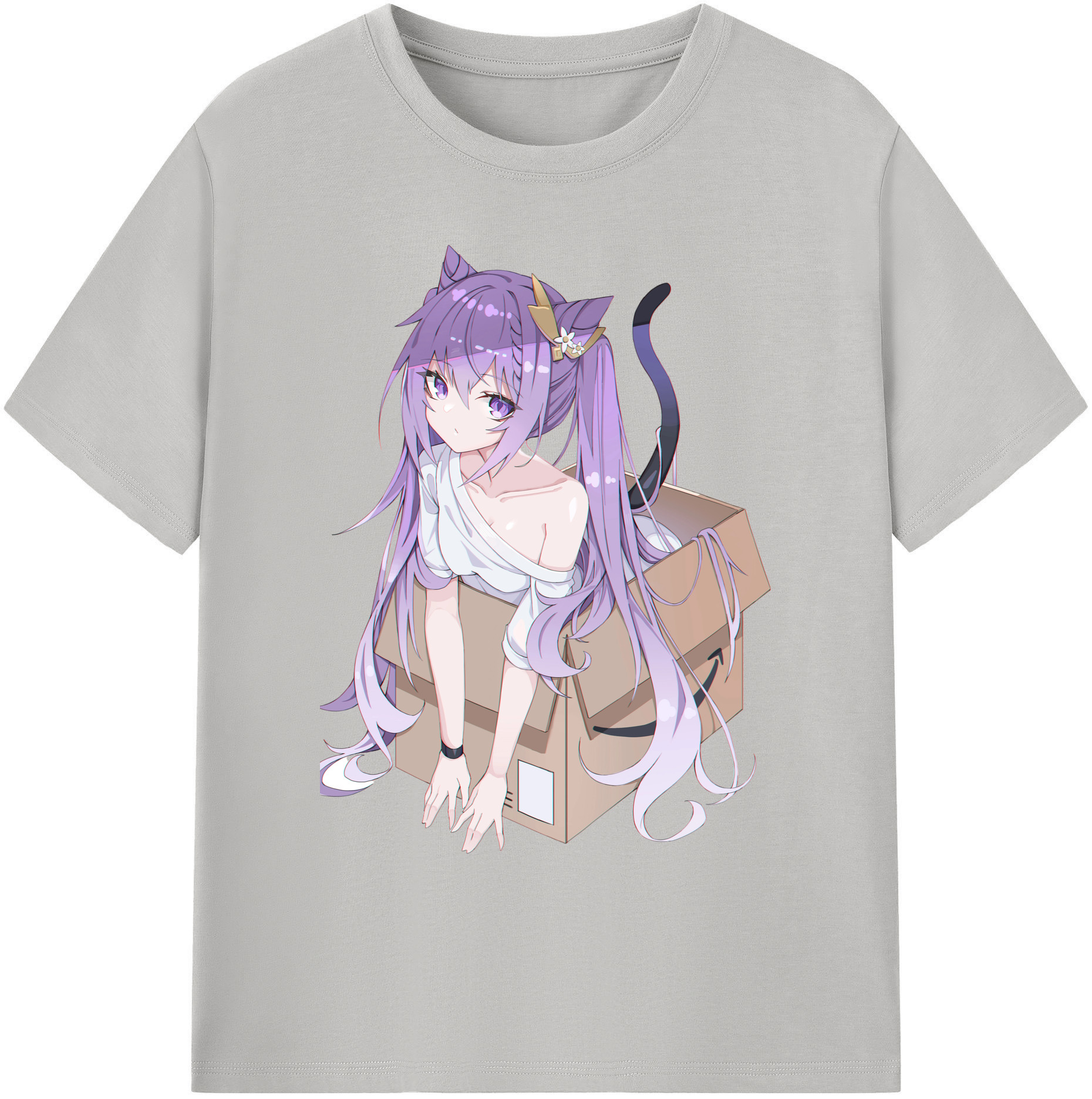 げんし神 刻晴 こくせい genshin Kokusei 綿100％ メンズ半袖Tシャツ｜肌触りやわらか＆通気性