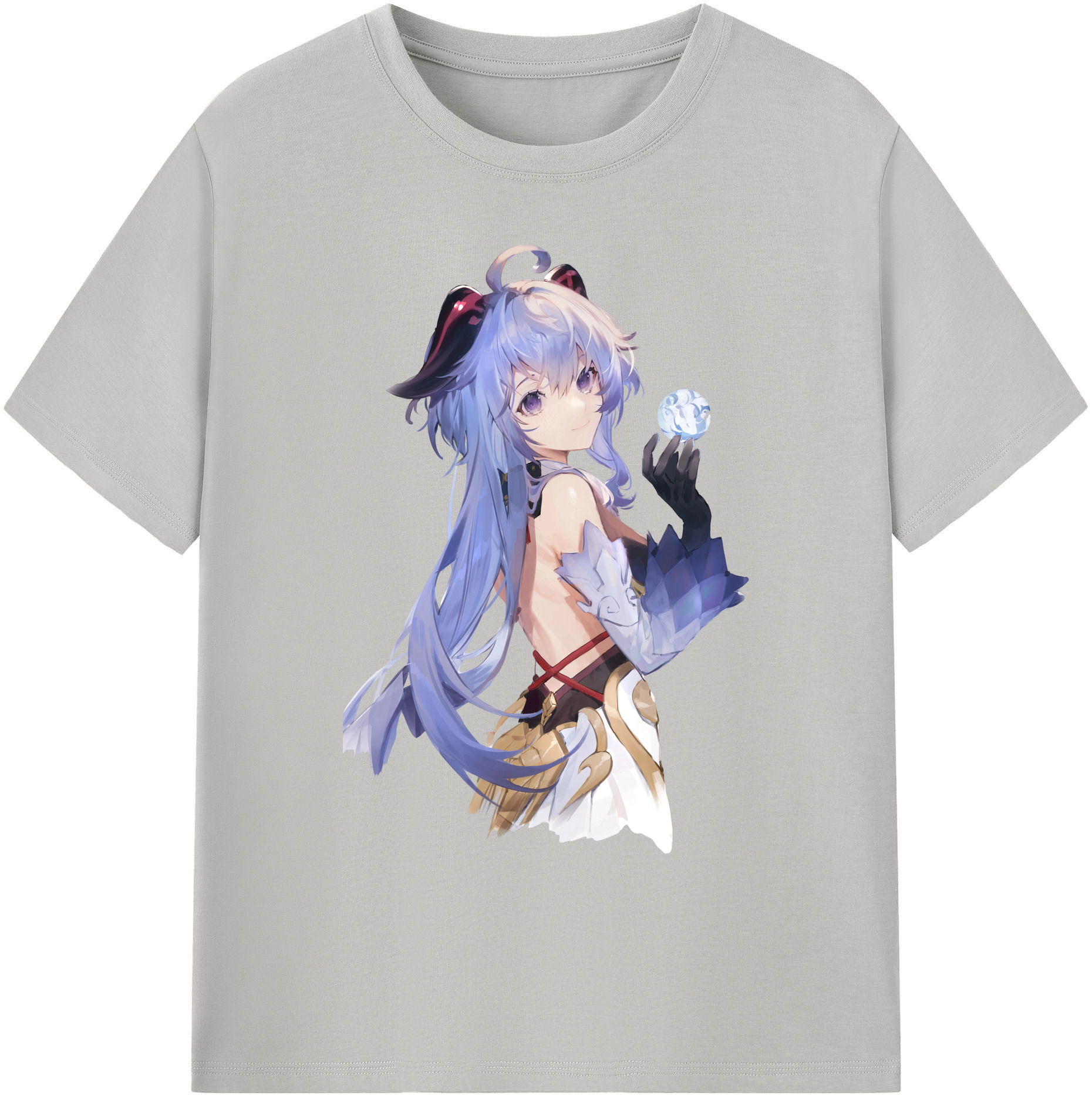 げんし神 甘雨 かんう genshin Ganyu 綿100％ メンズ半袖Tシャツ｜肌触りやわらか＆通気性