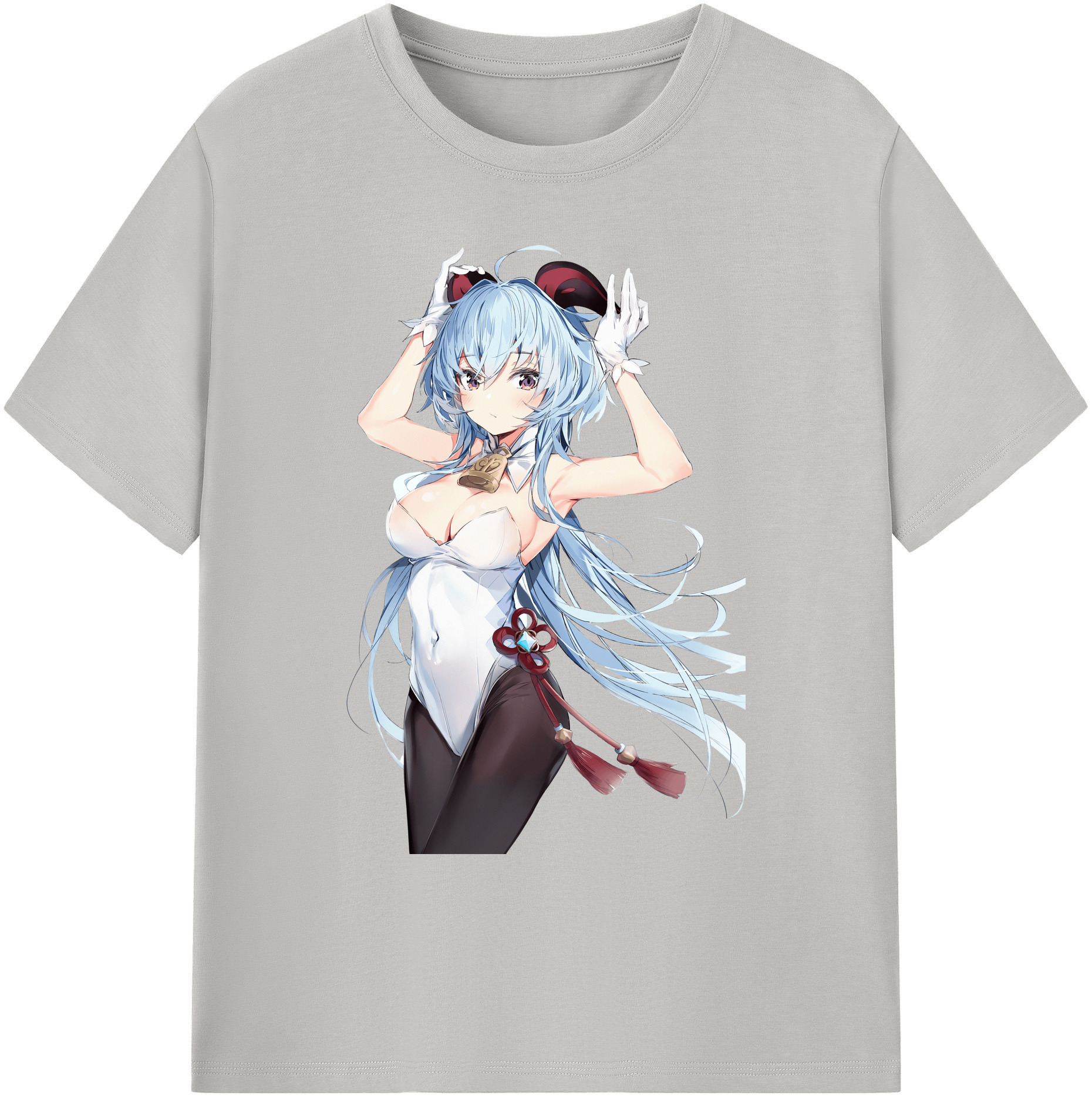 げんし神 甘雨 かんう genshin Ganyu 綿100％ メンズ半袖Tシャツ｜肌触りやわらか＆通気性