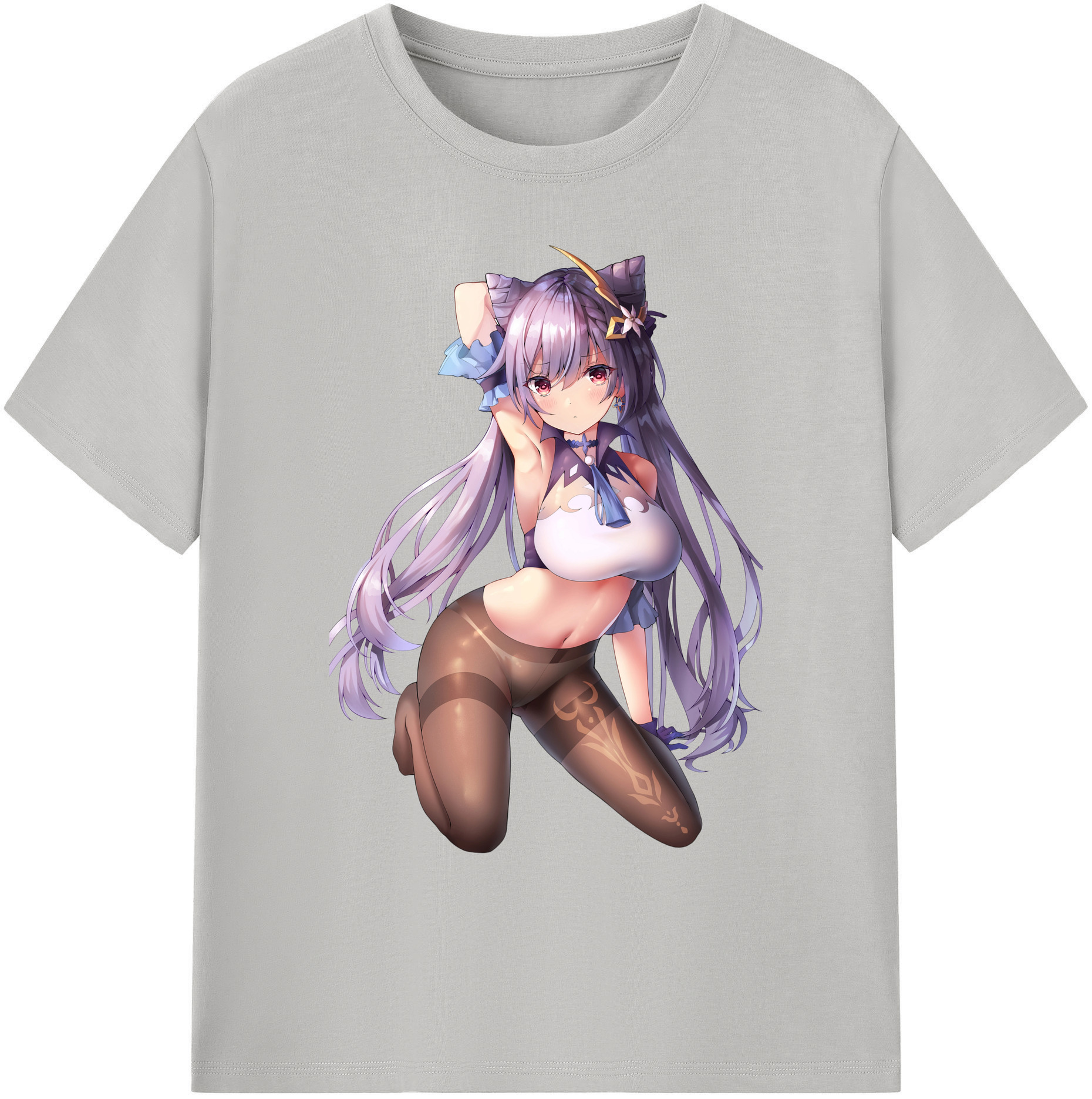 げんし神 刻晴 こくせい genshin Kokusei 綿100％ メンズ半袖Tシャツ｜肌触りやわらか＆通気性