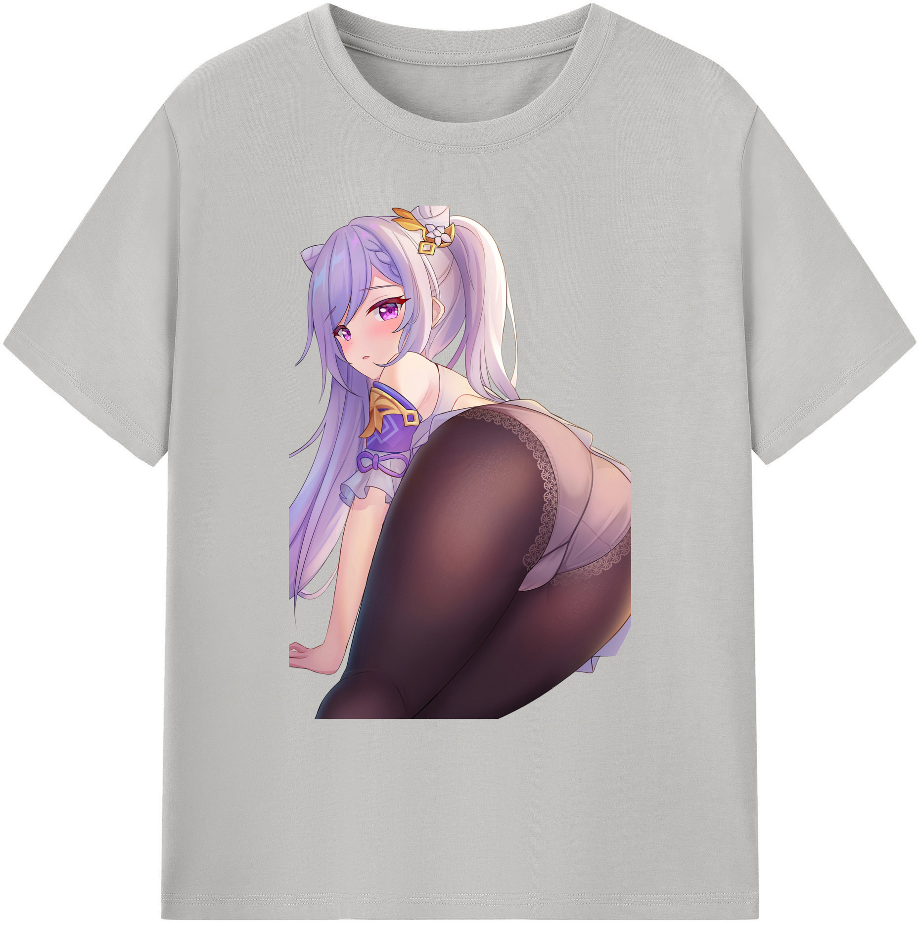 げんし神 刻晴 こくせい genshin Kokusei 綿100％ メンズ半袖Tシャツ｜肌触りやわらか＆通気性