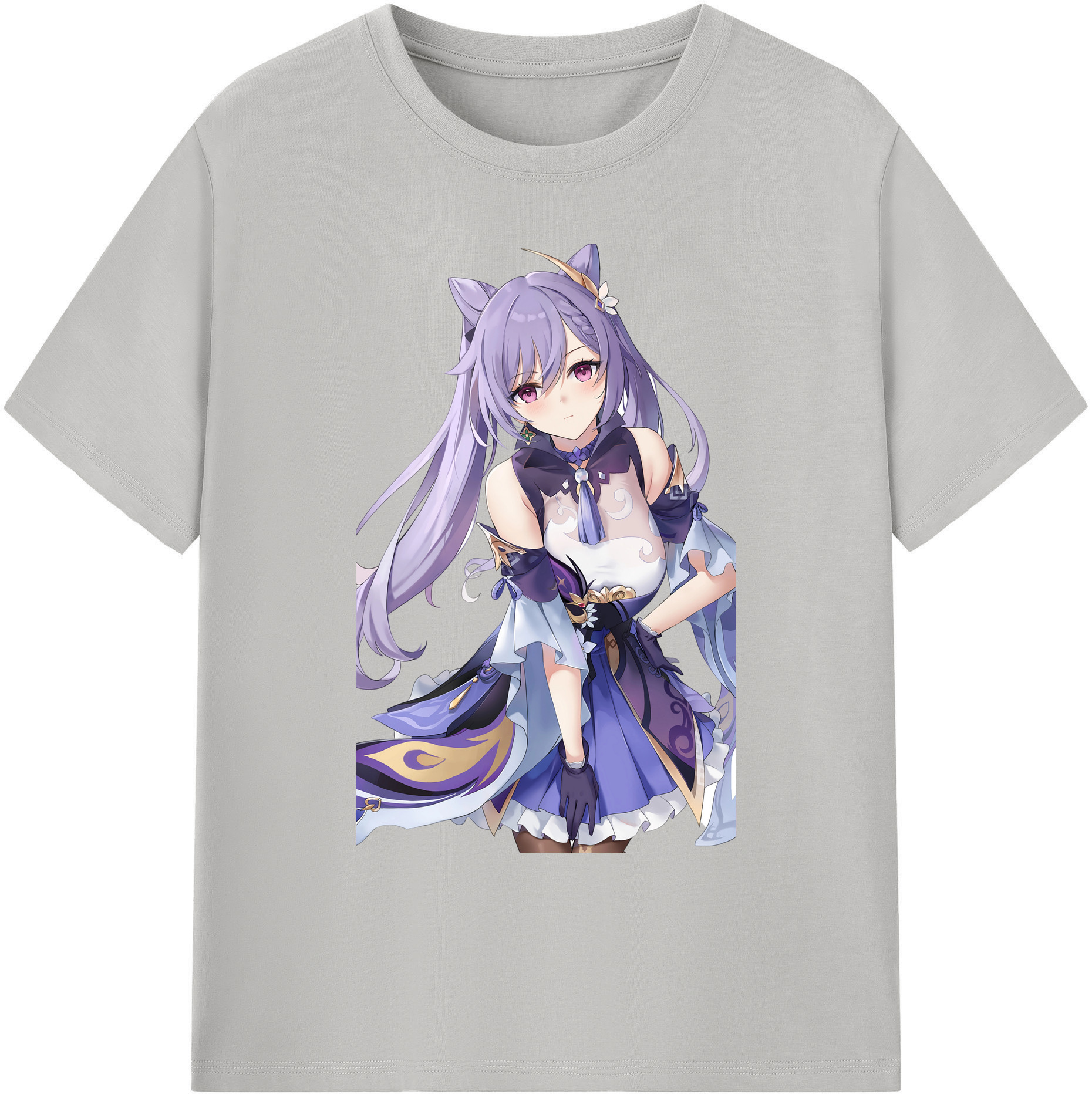 げんし神 刻晴 こくせい genshin Kokusei 綿100％ メンズ半袖Tシャツ｜肌触りやわらか＆通気性