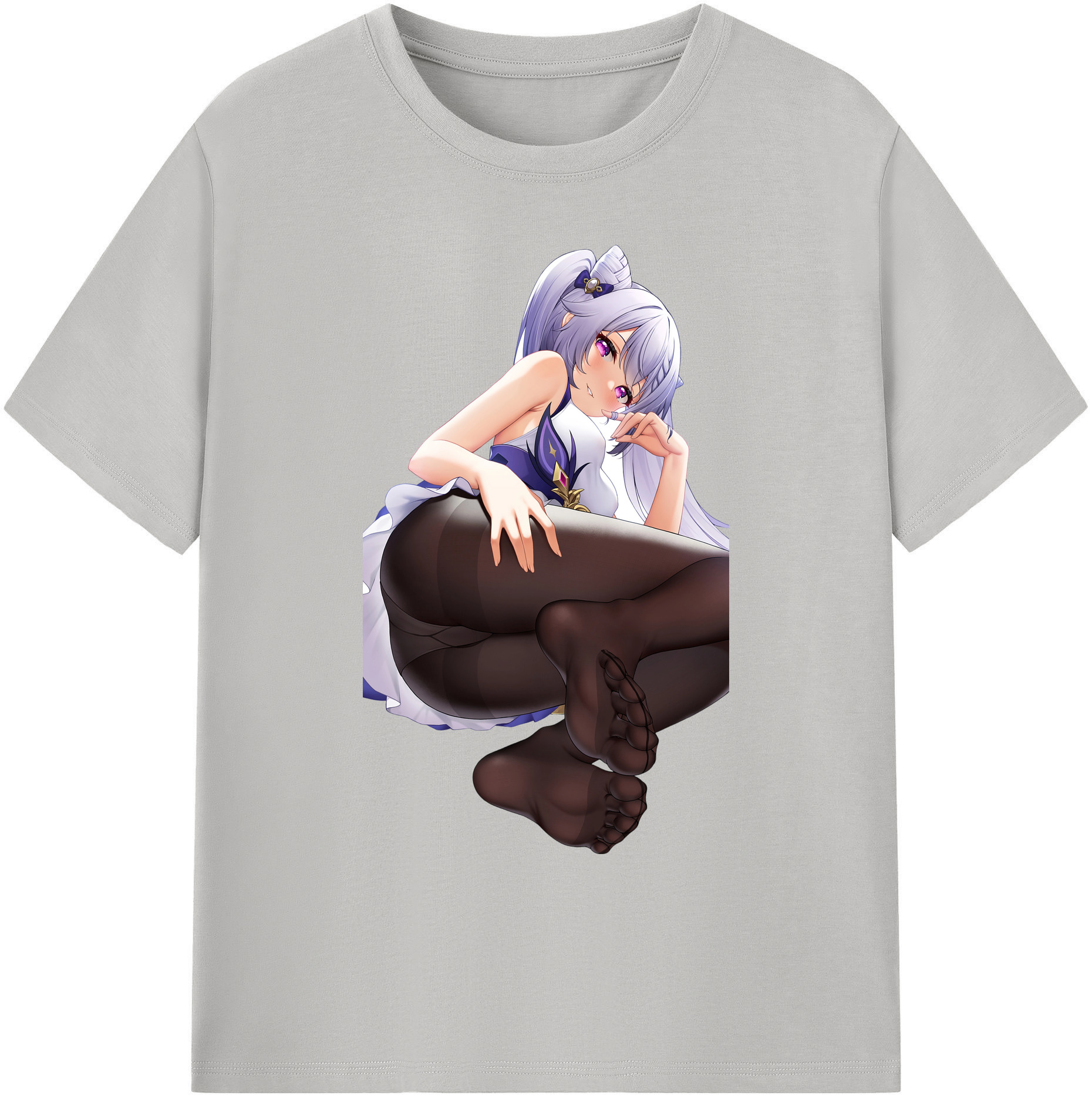 げんし神 刻晴 こくせい genshin Kokusei 綿100％ メンズ半袖Tシャツ｜肌触りやわらか＆通気性
