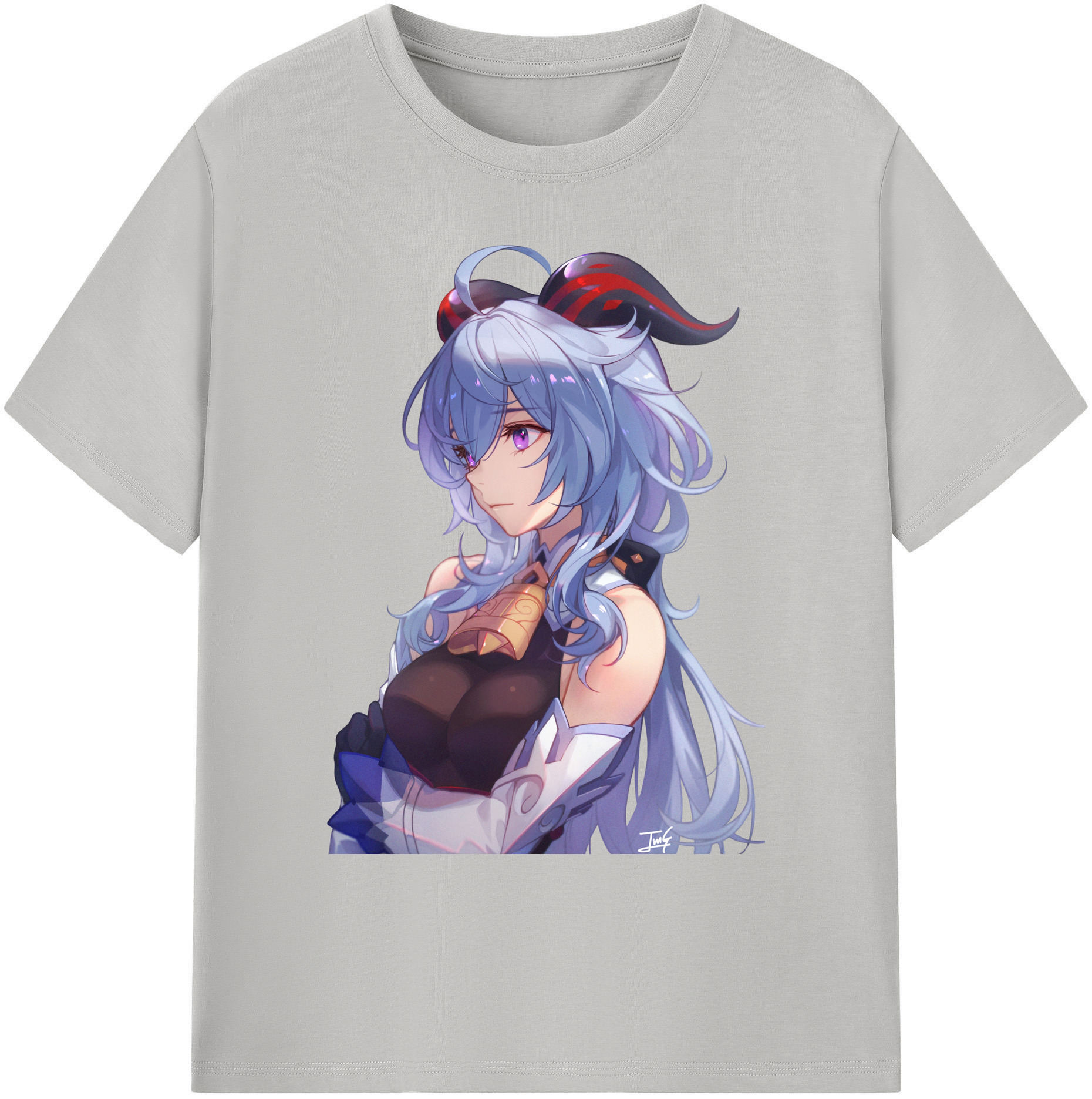 げんし神 甘雨 かんう genshin Ganyu 綿100％ メンズ半袖Tシャツ｜肌触りやわらか＆通気性