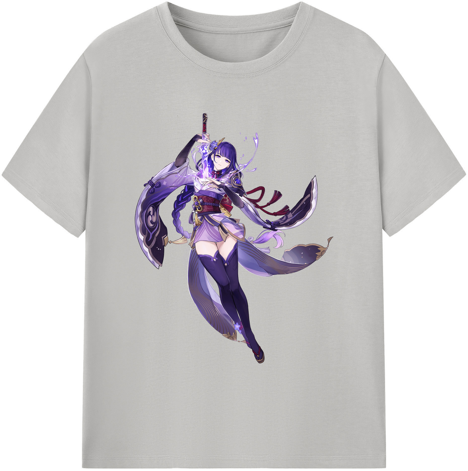 げんし神 雷電将軍 らいでんしょうぐん genshin Raiden Shogun 綿100％ メンズ半袖Tシャツ｜肌触りやわらか＆通気性