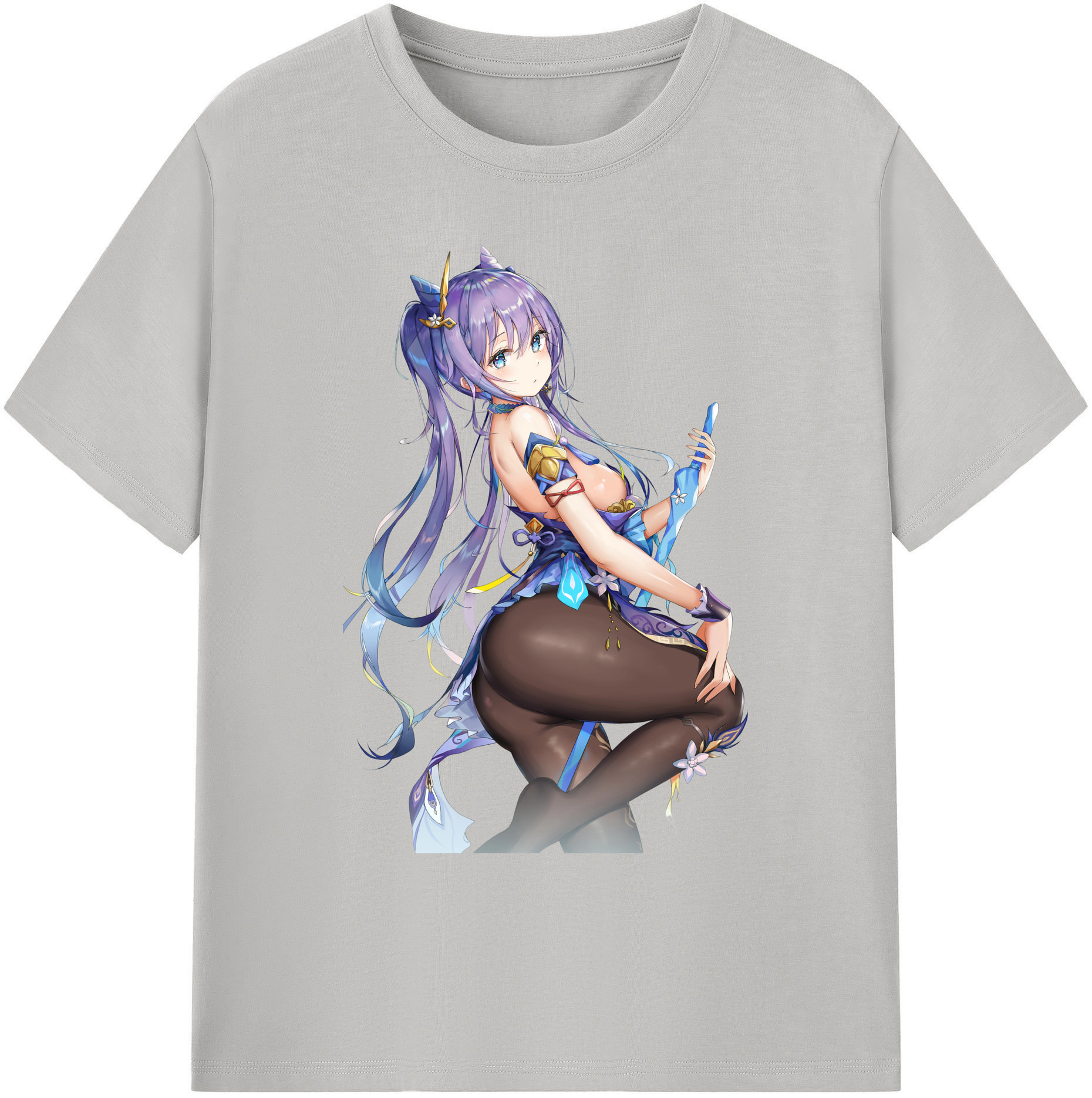 げんし神 刻晴 こくせい genshin Kokusei 綿100％ メンズ半袖Tシャツ｜肌触りやわらか＆通気性