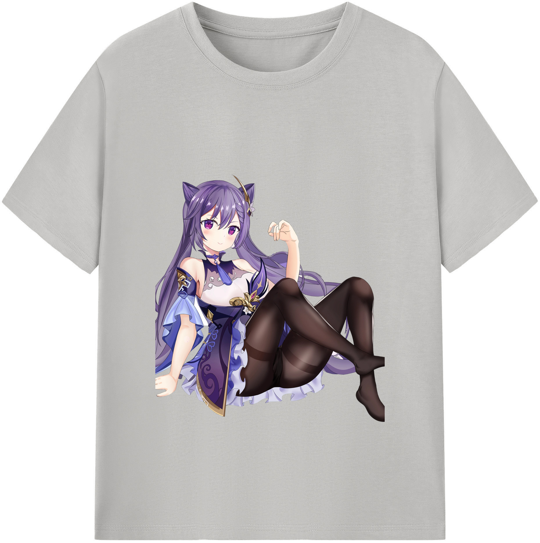 げんし神 刻晴 こくせい genshin Kokusei 綿100％ メンズ半袖Tシャツ｜肌触りやわらか＆通気性