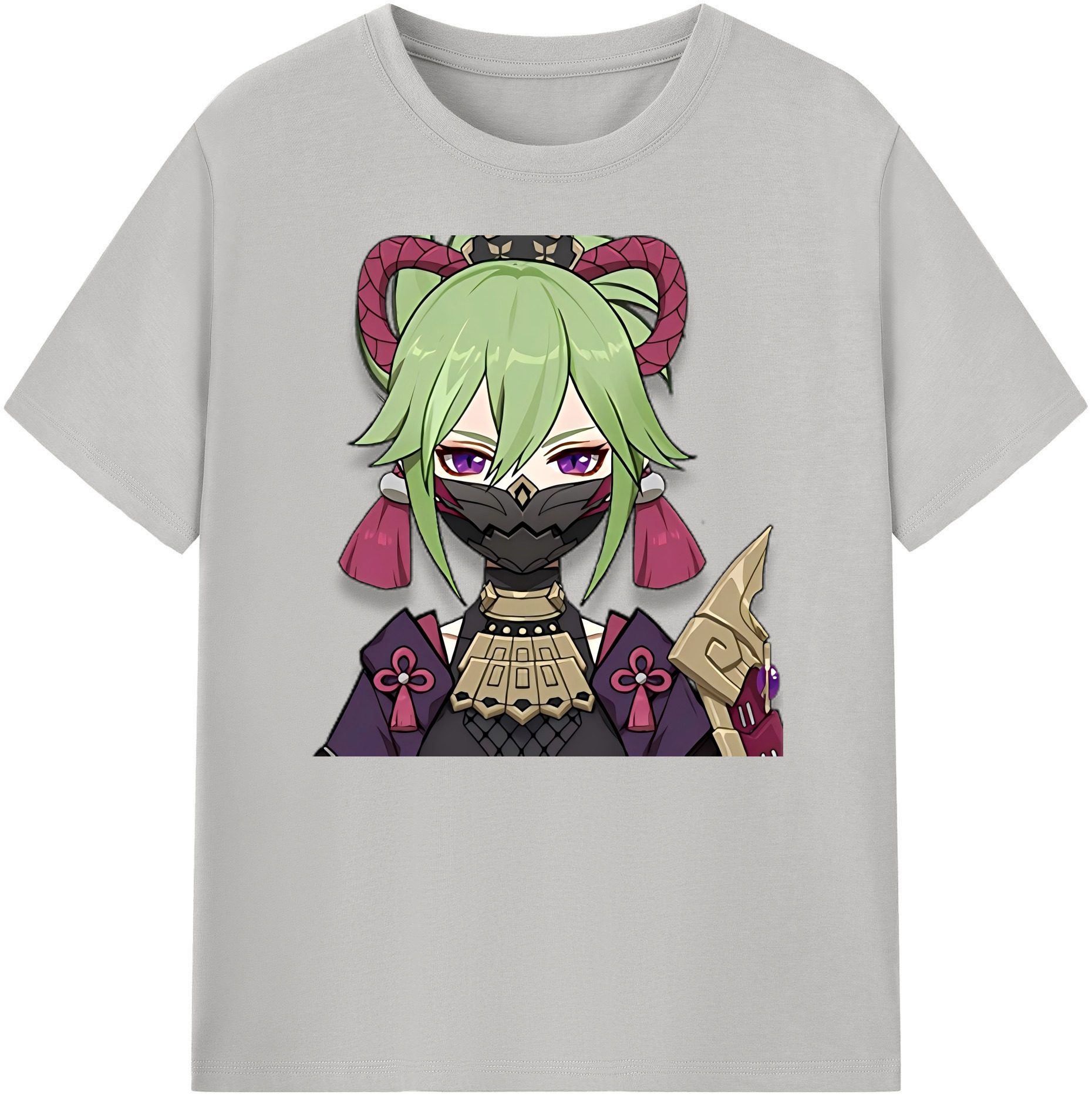 げんし神  久岐忍 くき しのぶ genshin Kuki Shinobu 綿100％ メンズ半袖Tシャツ｜肌触りやわらか＆通気性