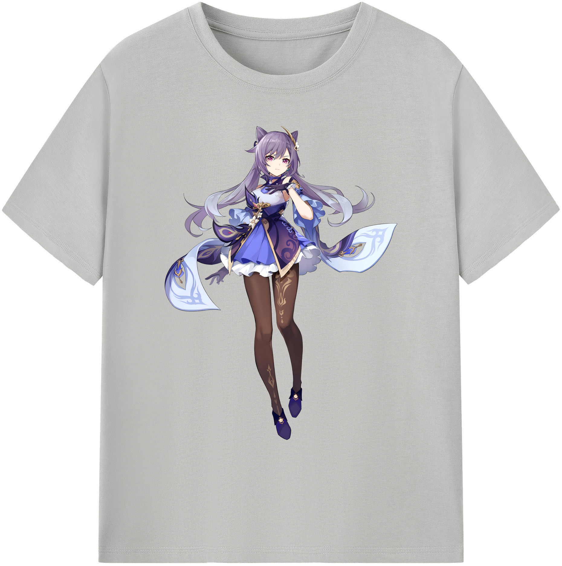 げんし神 刻晴 こくせい genshin Kokusei 綿100％ メンズ半袖Tシャツ｜肌触りやわらか＆通気性