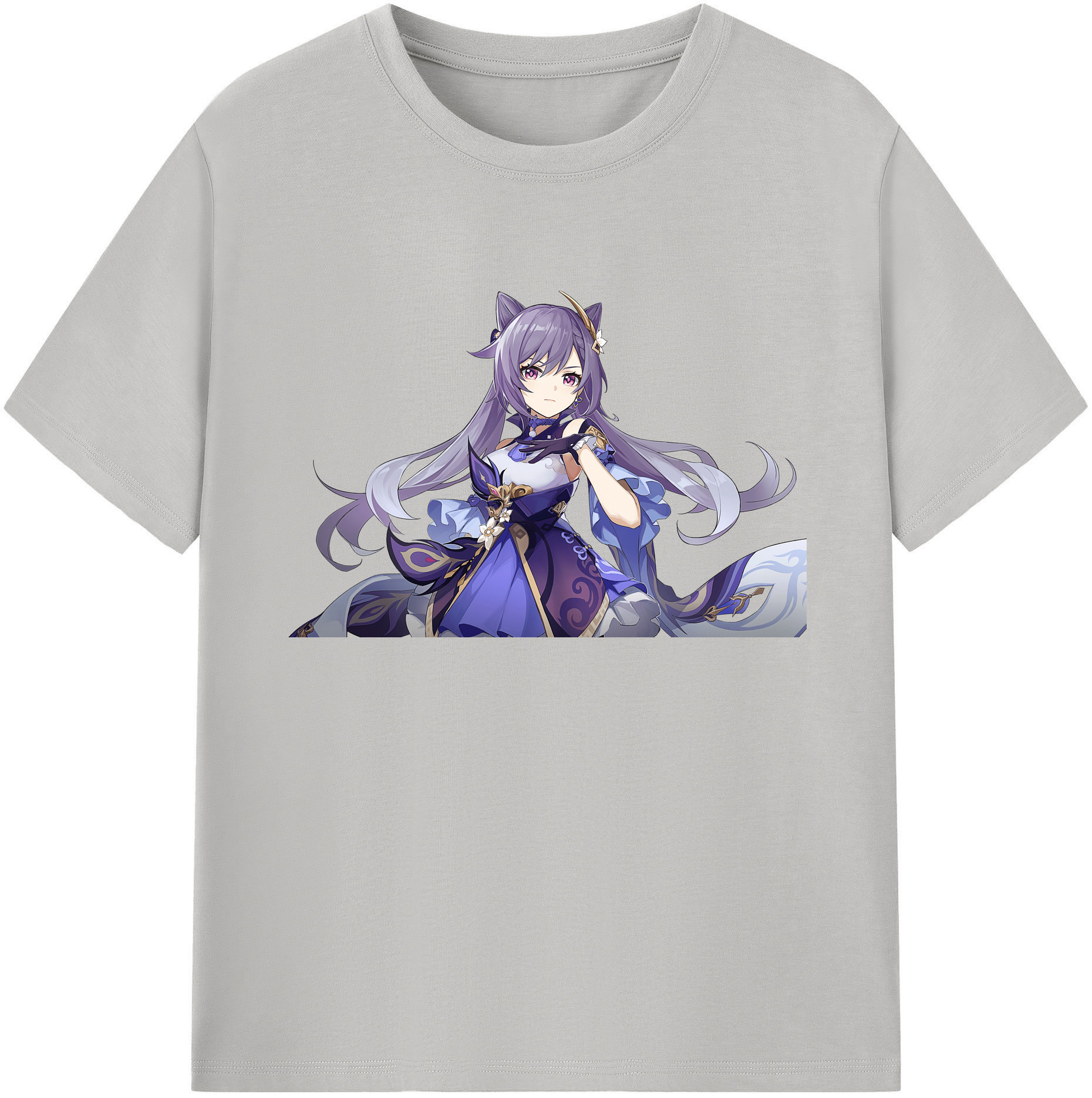 げんし神 刻晴 こくせい genshin Kokusei 綿100％ メンズ半袖Tシャツ｜肌触りやわらか＆通気性