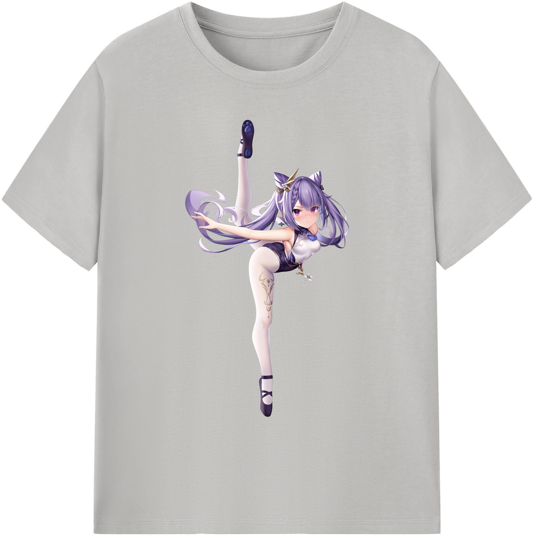 げんし神 刻晴 こくせい genshin Kokusei 綿100％ メンズ半袖Tシャツ｜肌触りやわらか＆通気性