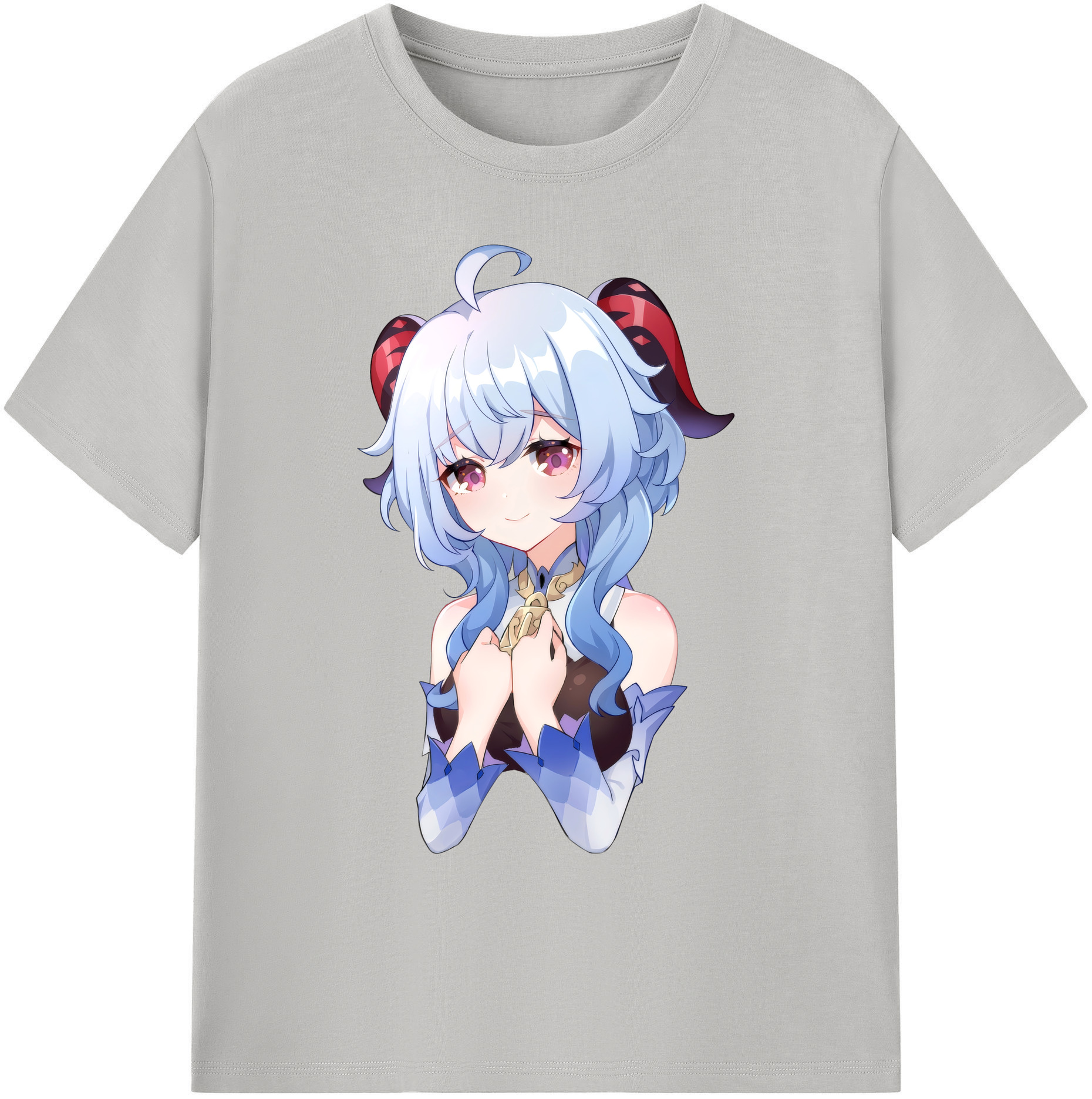 げんし神 甘雨 かんう genshin Ganyu 綿100％ メンズ半袖Tシャツ｜肌触りやわらか＆通気性