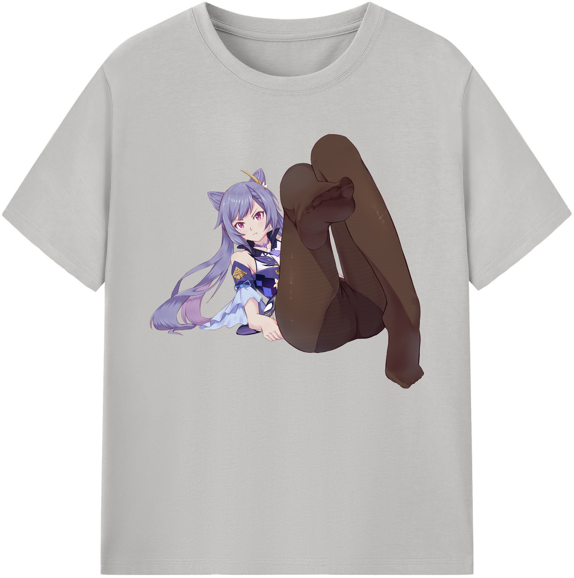 げんし神 刻晴 こくせい genshin Kokusei 綿100％ メンズ半袖Tシャツ｜肌触りやわらか＆通気性
