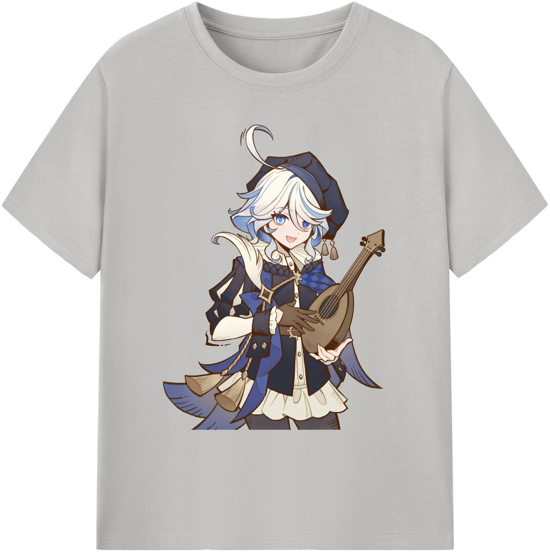 げんし神 フリーナ genshin Furina 綿100％ メンズ半袖Tシャツ｜肌触りやわらか＆通気性