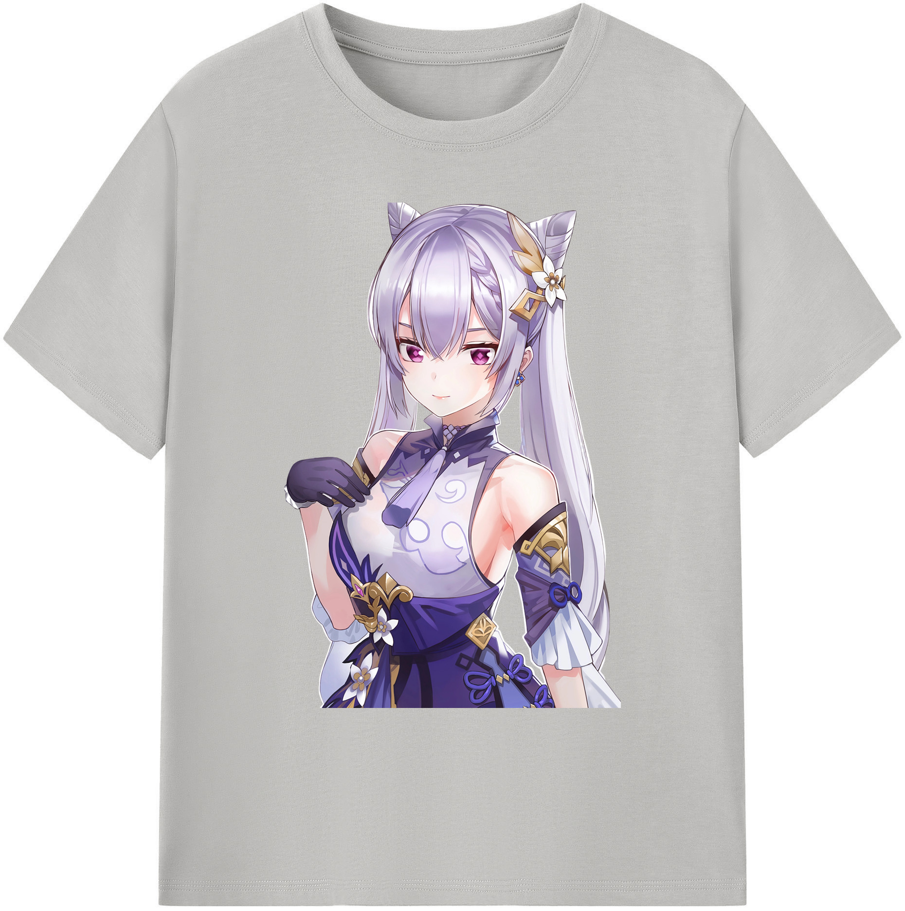 げんし神 刻晴 こくせい genshin Kokusei 綿100％ メンズ半袖Tシャツ｜肌触りやわらか＆通気性