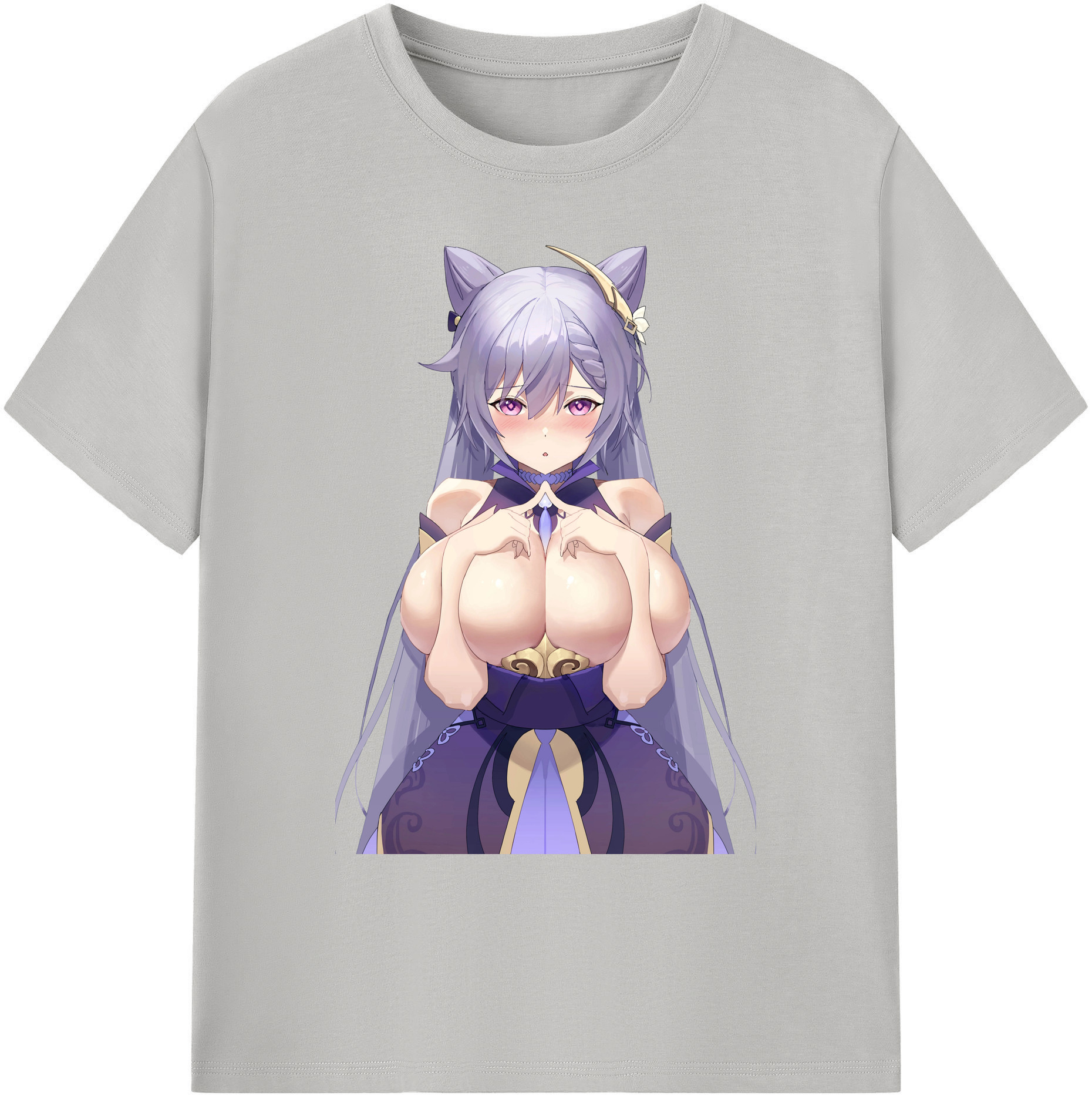 げんし神 刻晴 こくせい genshin Kokusei 綿100％ メンズ半袖Tシャツ｜肌触りやわらか＆通気性