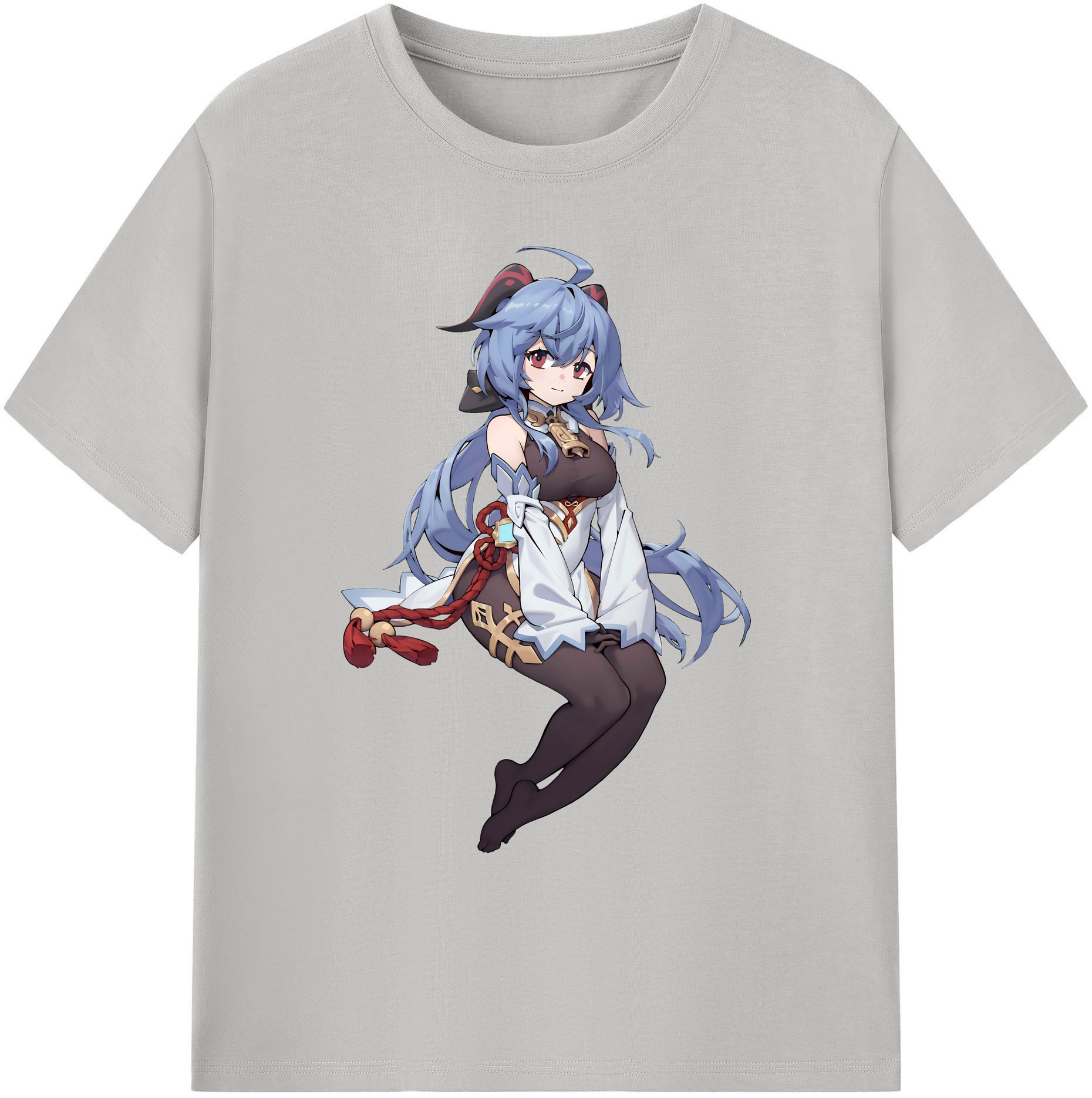 げんし神 甘雨 かんう genshin Ganyu 綿100％ メンズ半袖Tシャツ｜肌触りやわらか＆通気性