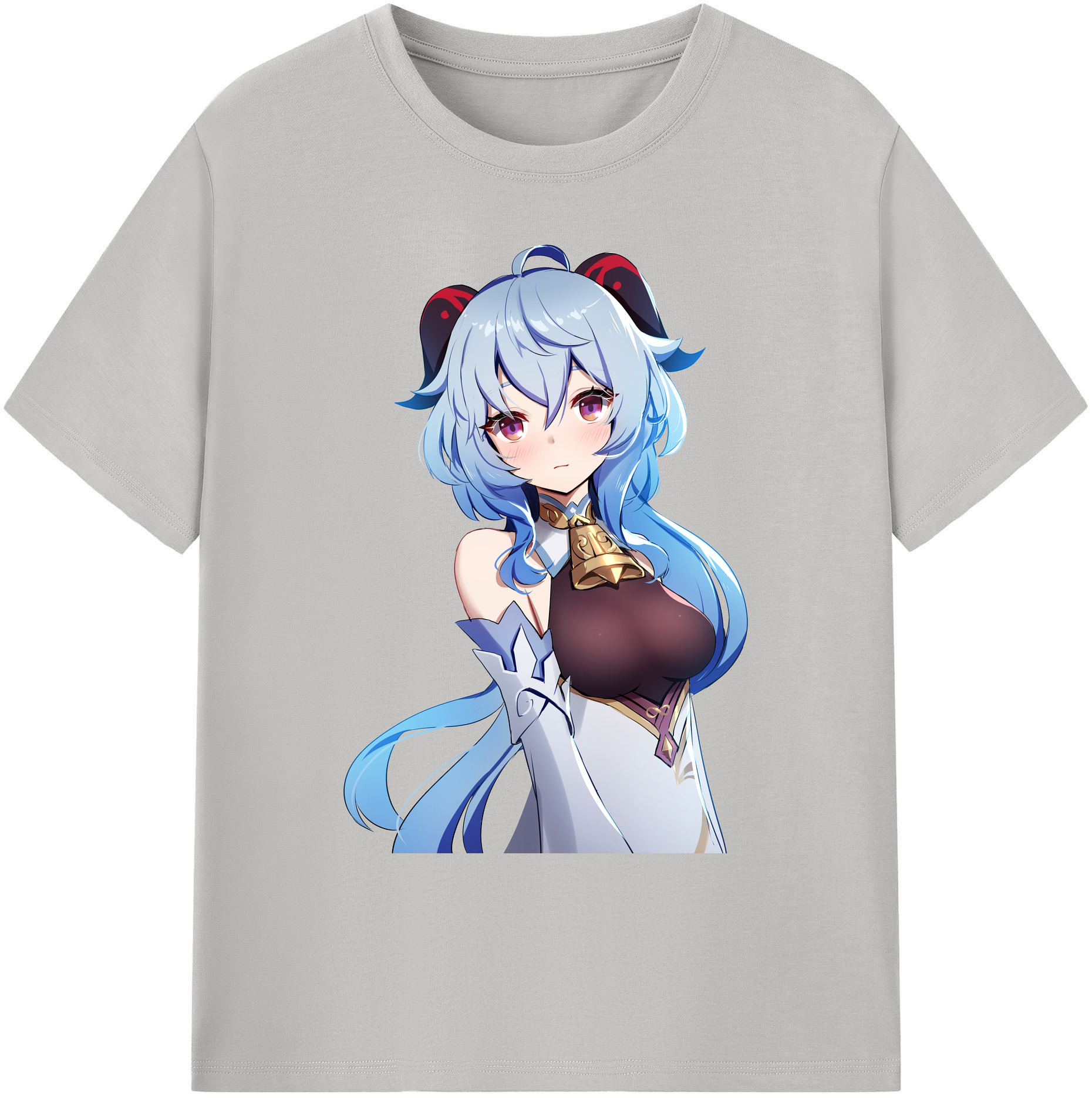 げんし神 甘雨 かんう genshin Ganyu 綿100％ メンズ半袖Tシャツ｜肌触りやわらか＆通気性