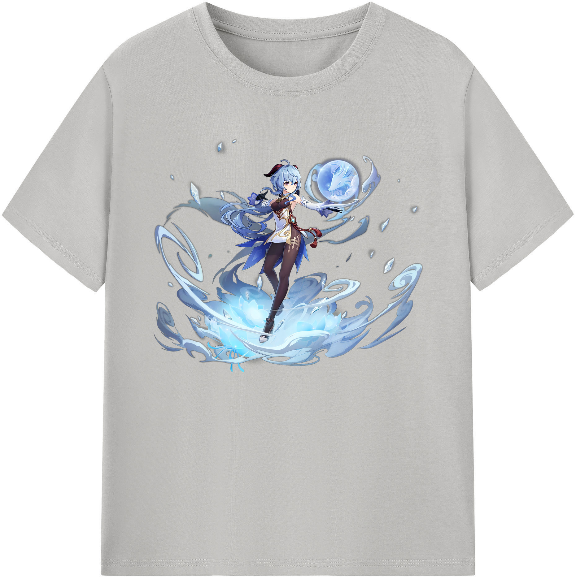 げんし神 甘雨 かんう genshin Ganyu 綿100％ メンズ半袖Tシャツ｜肌触りやわらか＆通気性