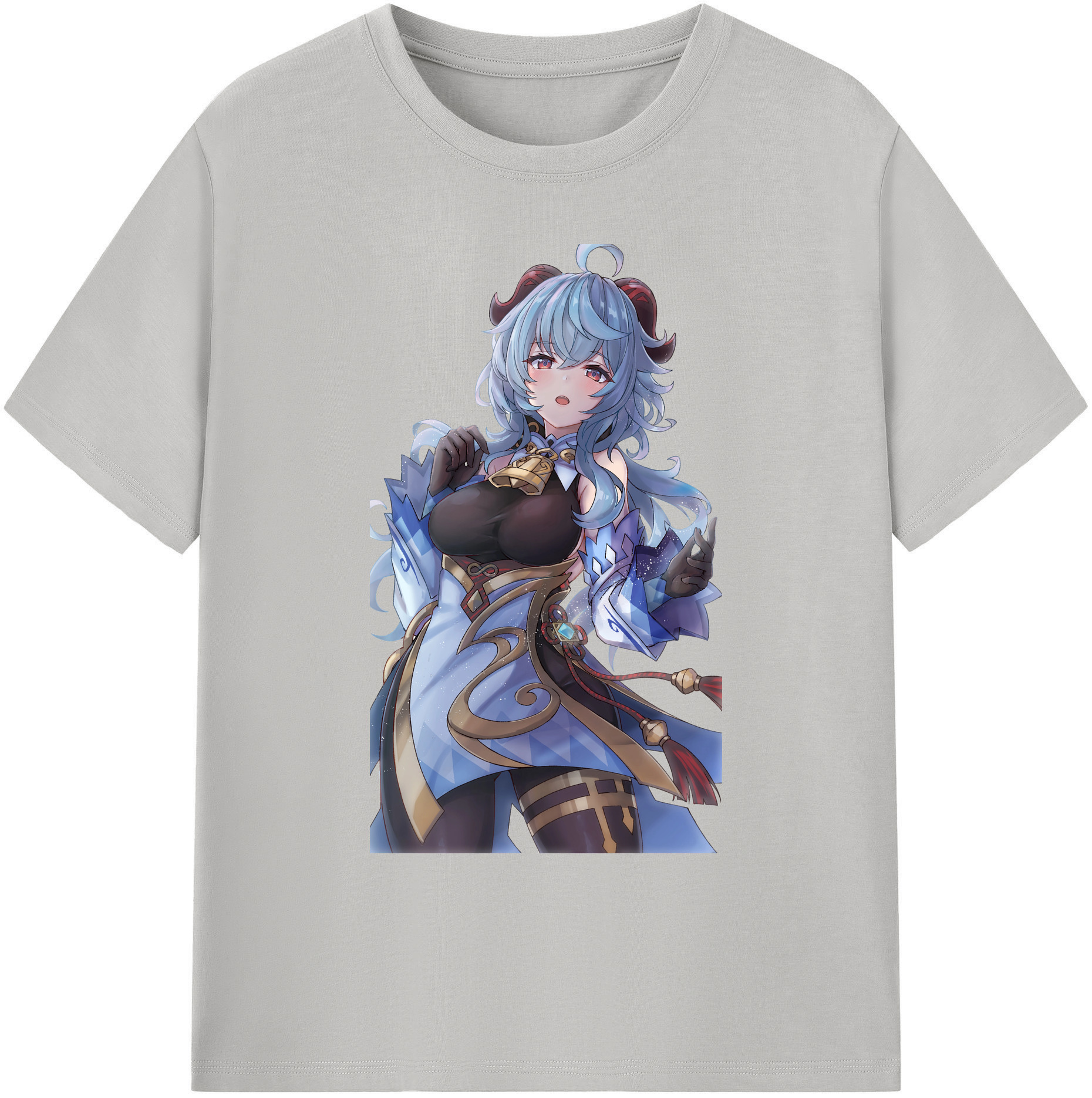 げんし神 甘雨 かんう genshin Ganyu 綿100％ メンズ半袖Tシャツ｜肌触りやわらか＆通気性