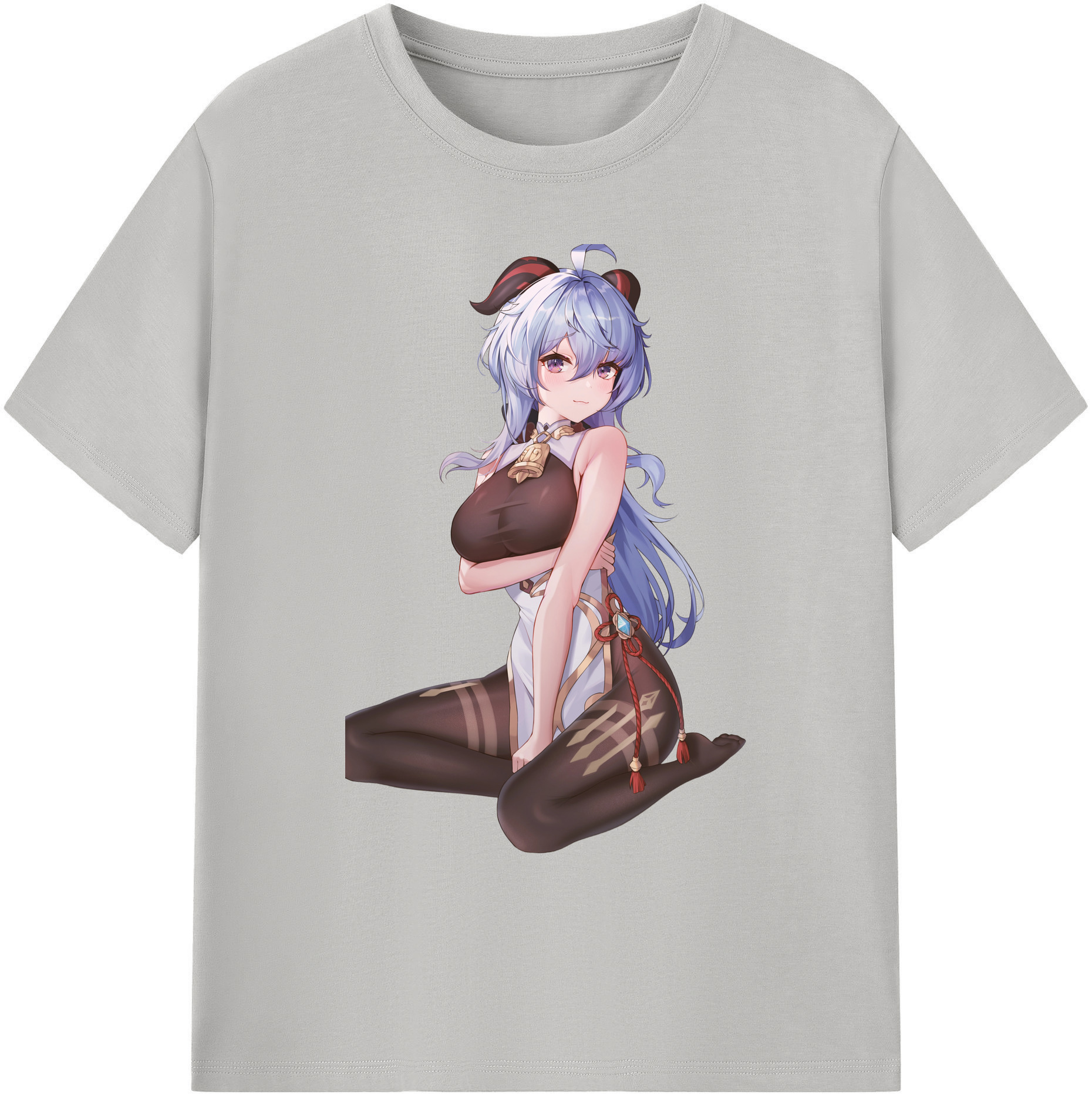 げんし神 甘雨 かんう genshin Ganyu 綿100％ メンズ半袖Tシャツ｜肌触りやわらか＆通気性