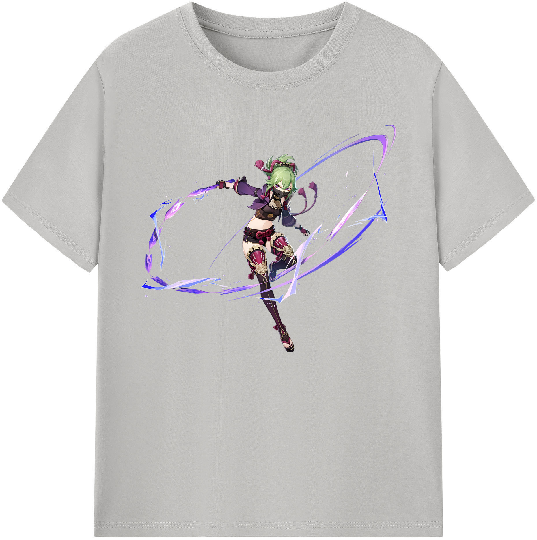 げんし神  久岐忍 くき しのぶ genshin Kuki Shinobu 綿100％ メンズ半袖Tシャツ｜肌触りやわらか＆通気性