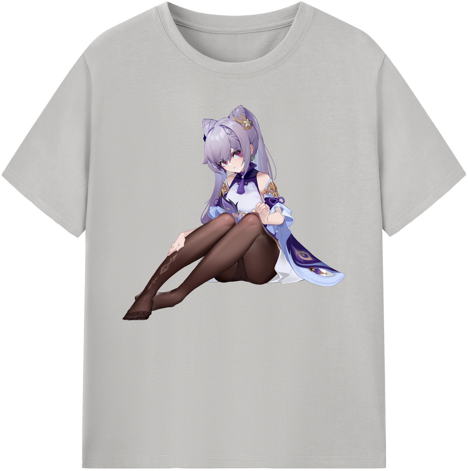 げんし神 刻晴 こくせい genshin Kokusei 綿100％ メンズ半袖Tシャツ｜肌触りやわらか＆通気性